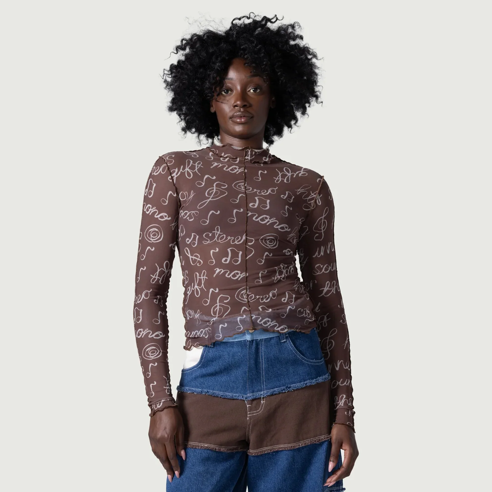 Honor The Gift Womens Honor Lettuce Mock Neck Shirt - Image 2