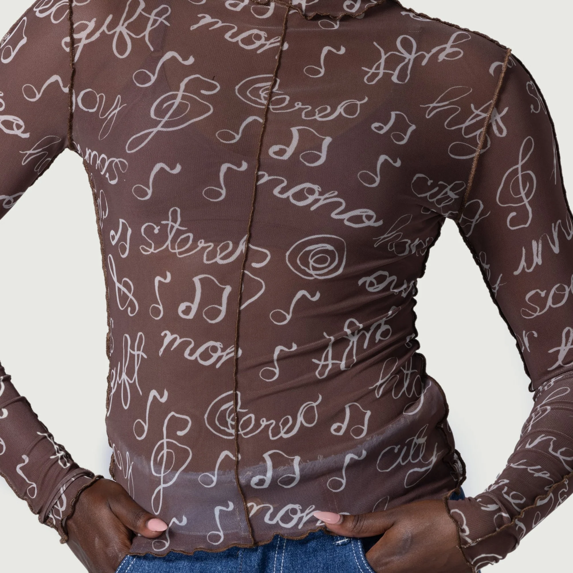 Honor The Gift Womens Honor Lettuce Mock Neck Shirt - Image 4