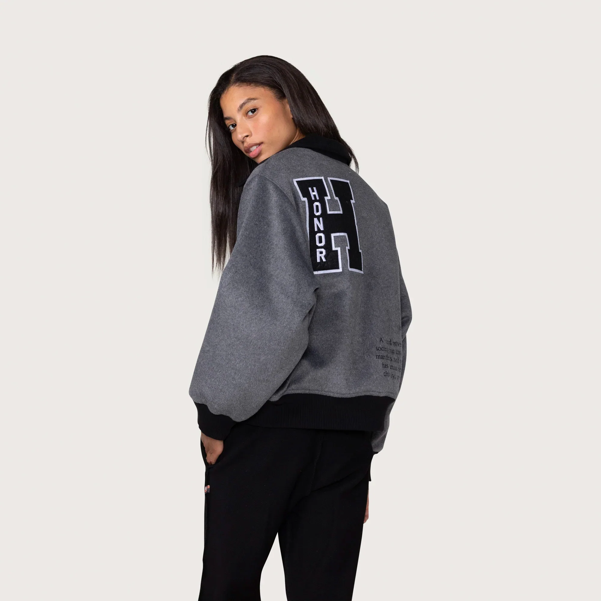 Honor The Gift Womens Prep School Bomber Jacket - Image 3
