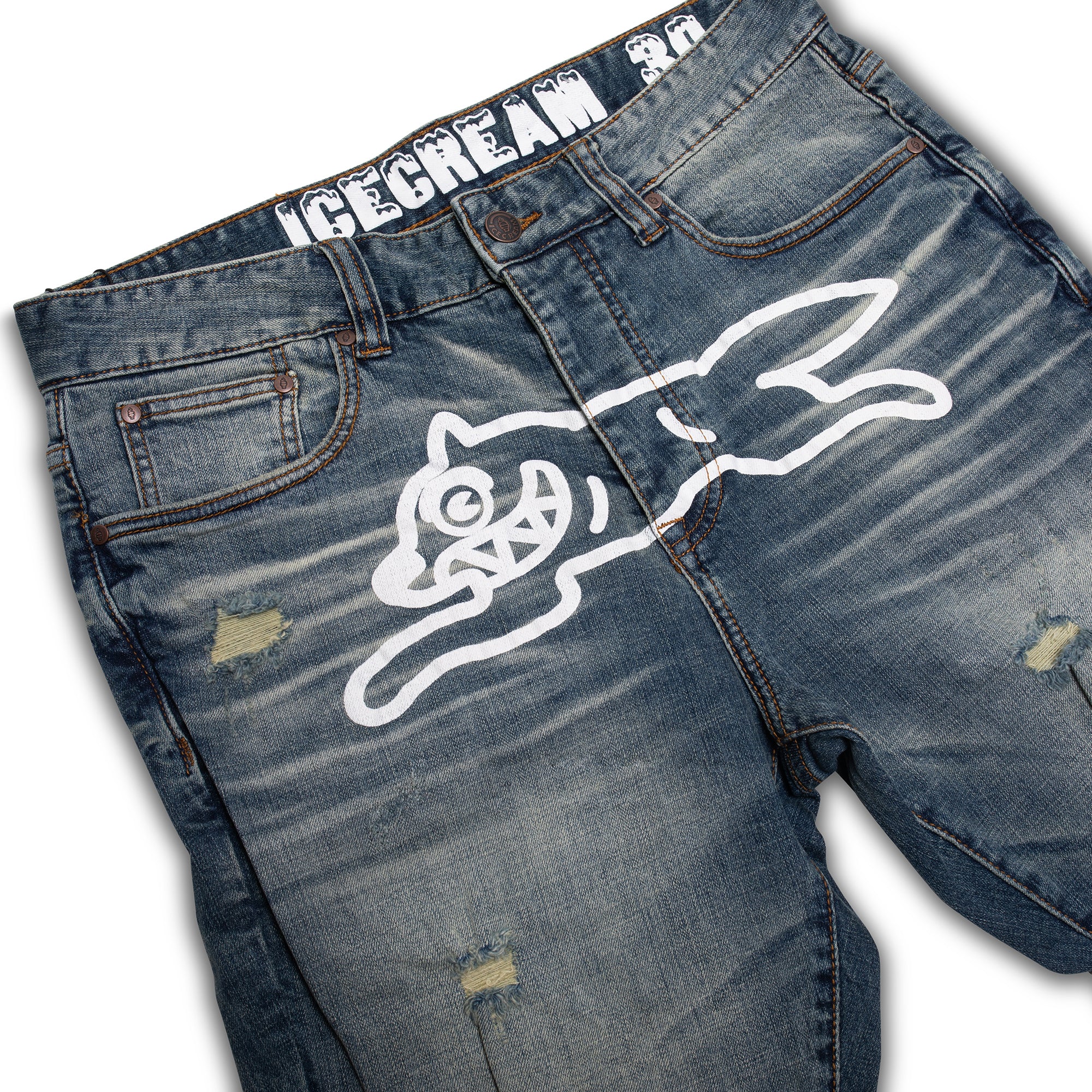 Ice Cream Soft Serve Jean Shorts 'Blue Jean' - Image 3