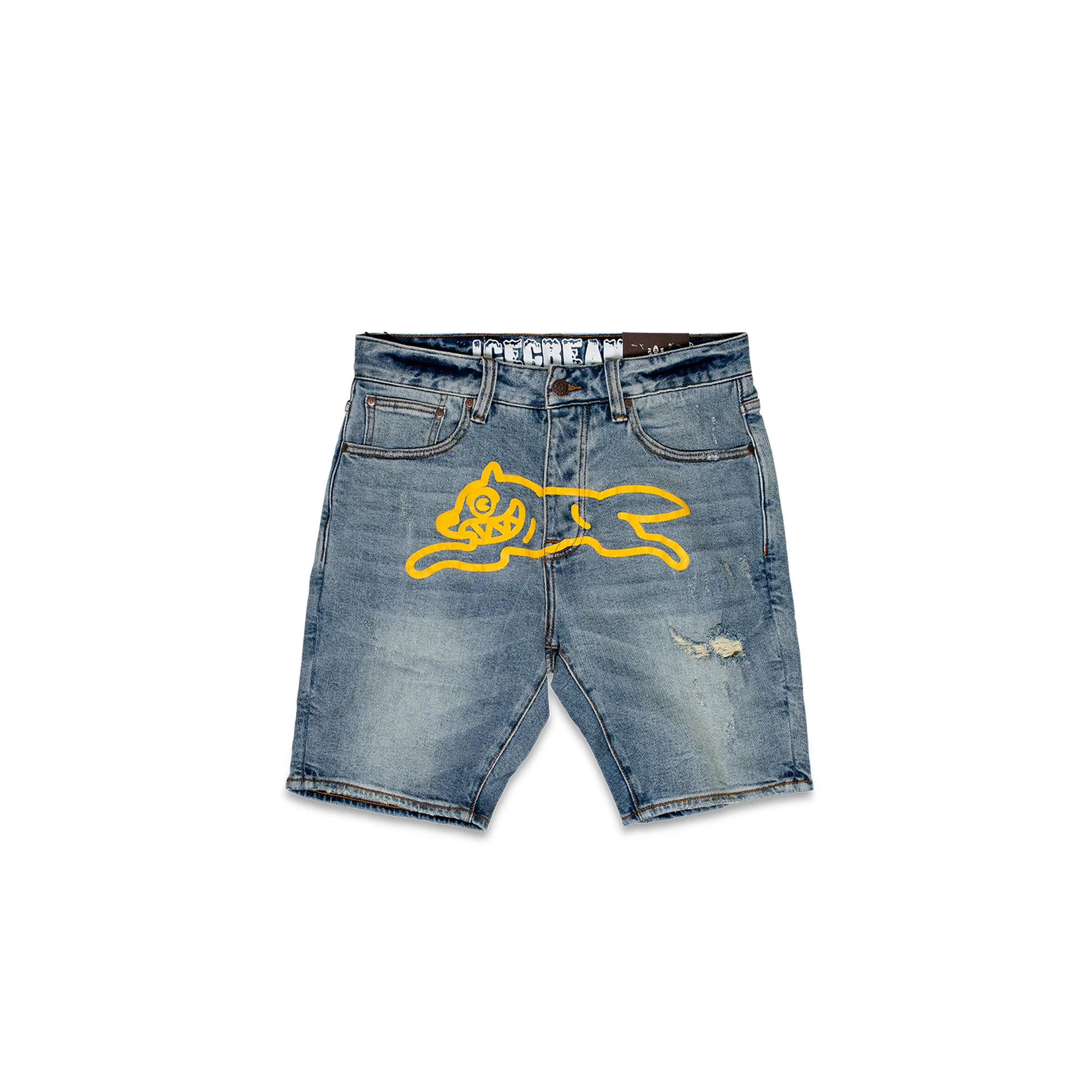 Icecream Mens Yellow Jean Shorts 'Light Blue Jean'