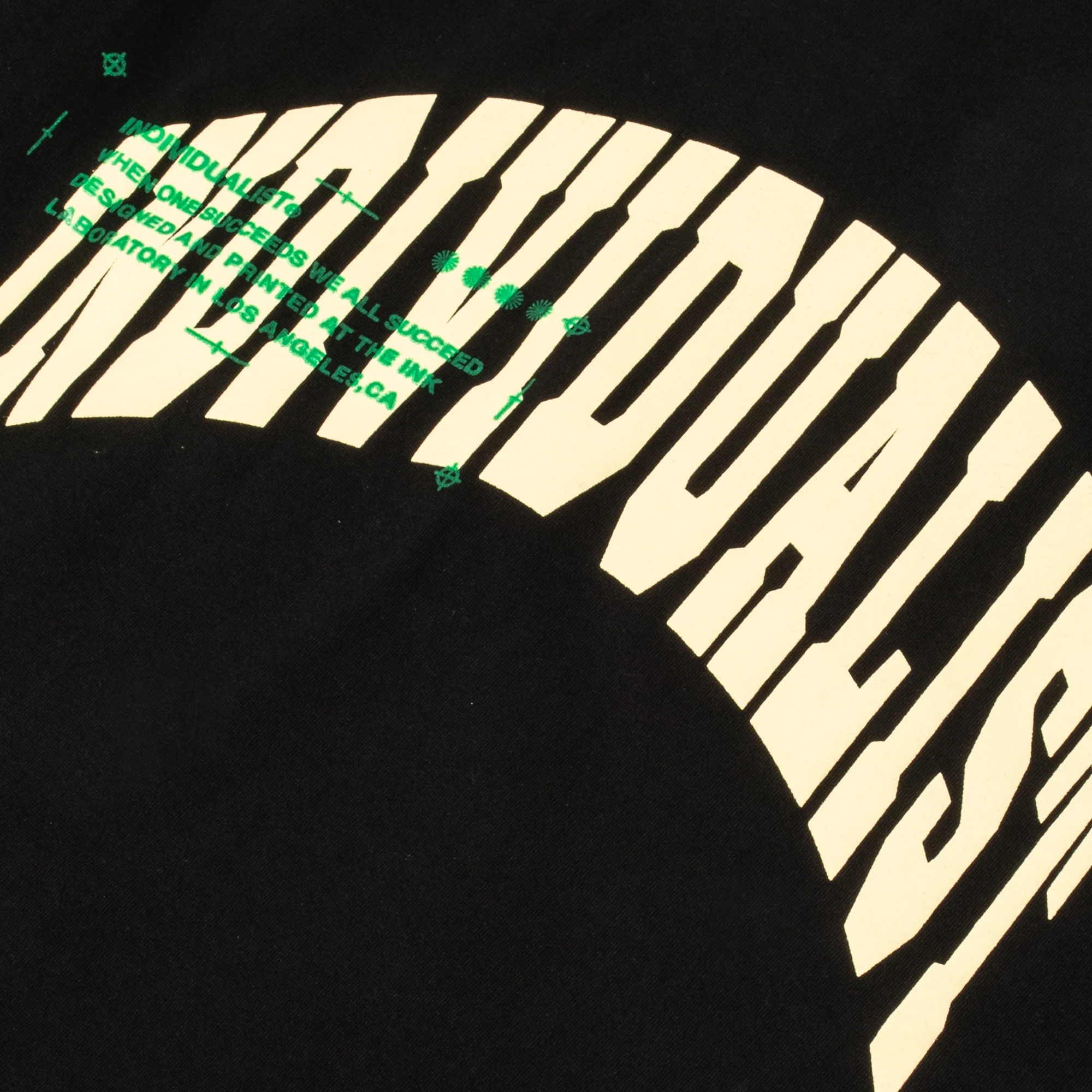 INDVLST Mens Collegiate Puff Print Tee 'Black' - Image 3