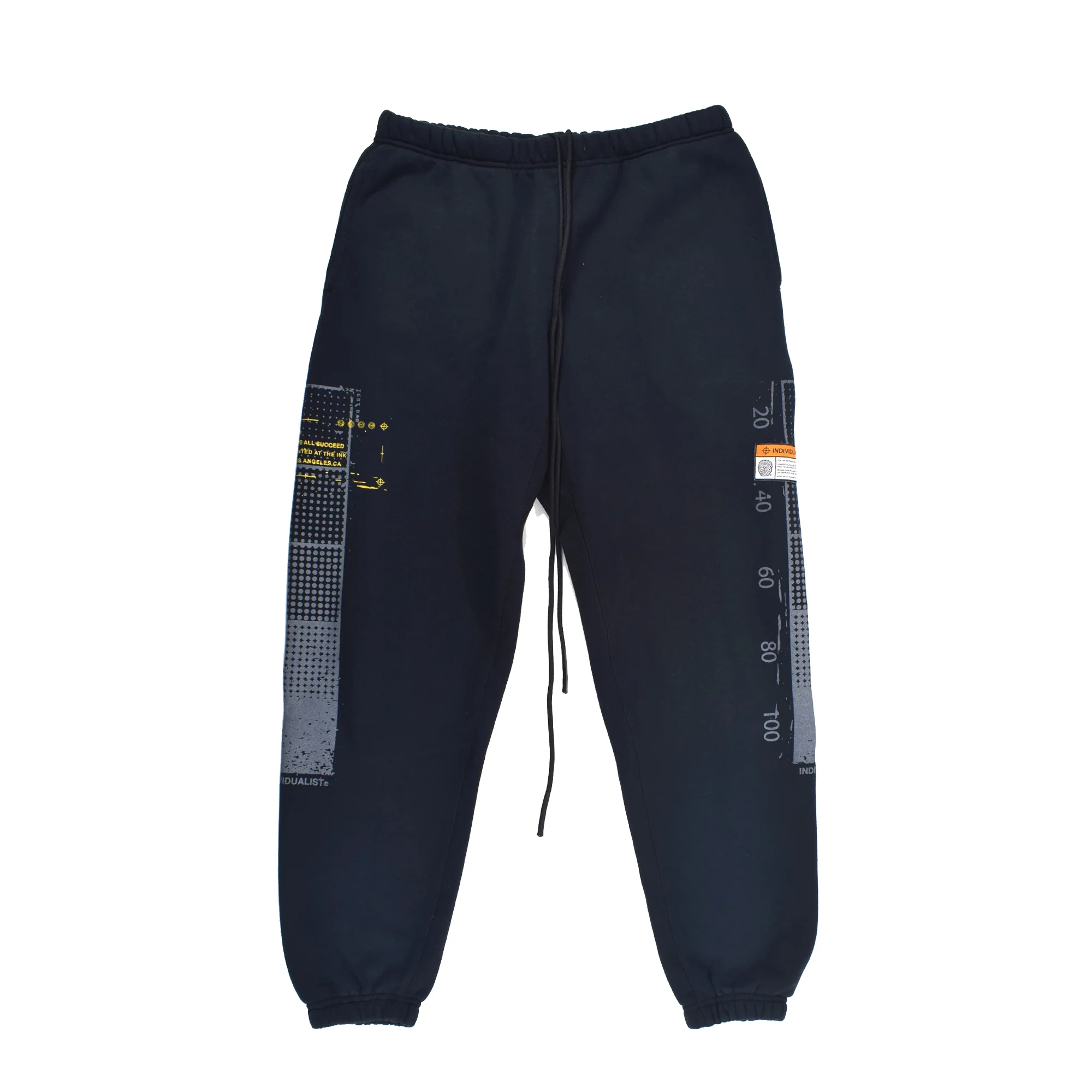 INDVLST Mens Distressed Test Bar Fleece Pant 'Over Dyed Black'