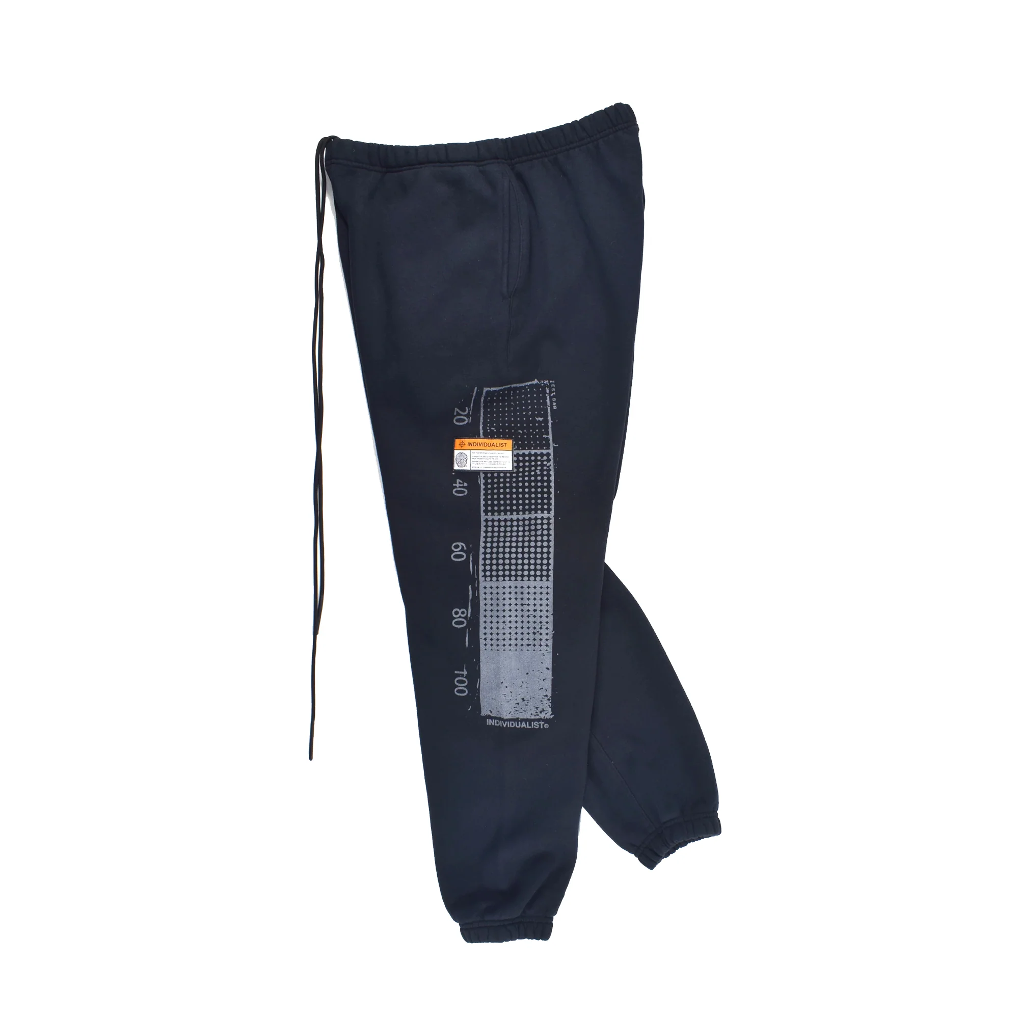 INDVLST Mens Distressed Test Bar Fleece Pant 'Over Dyed Black' - Image 4