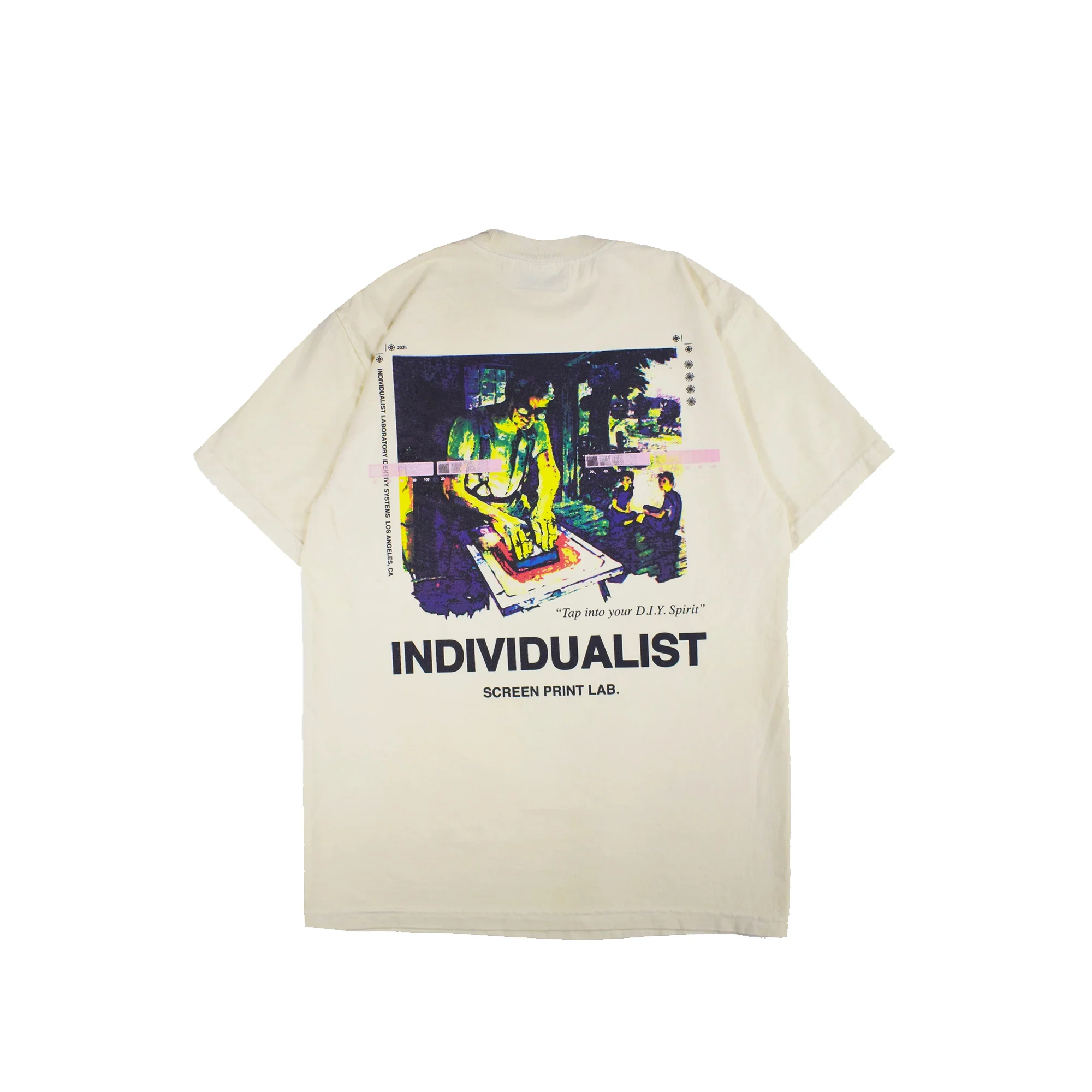 INDVLST Mens DIY Spirit S/S Tee 'Dyed Cream' - Image 2
