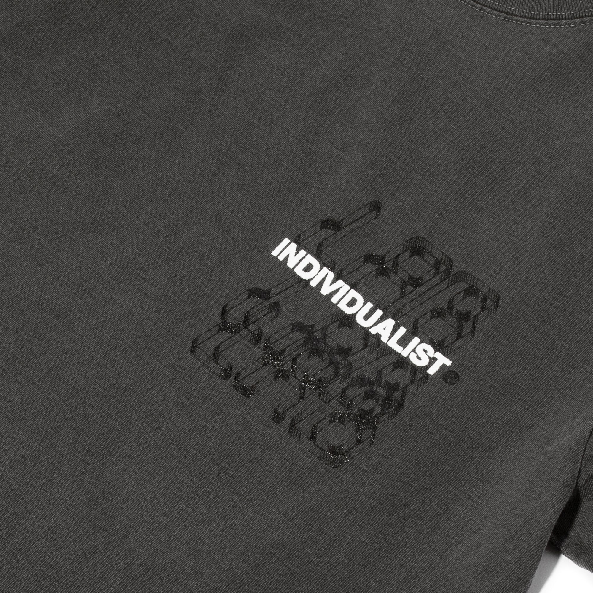 INDVLST Mens Over Print Tee 'Over Dyed Cement' - Image 3