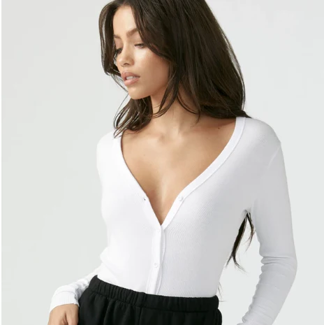 Joah Brown Cropped Button Down [243CAR] - Image 2