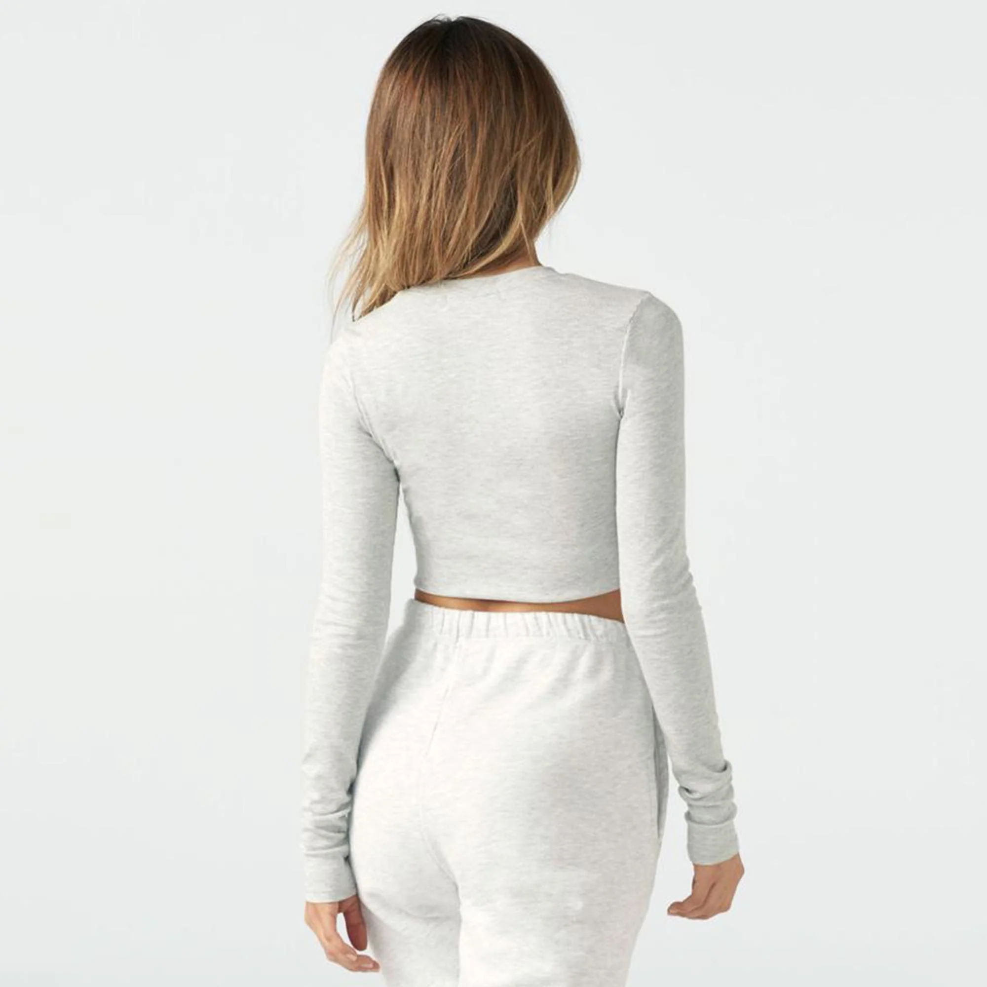 Joah Brown Cropped Crew Long Sleeve - Image 2