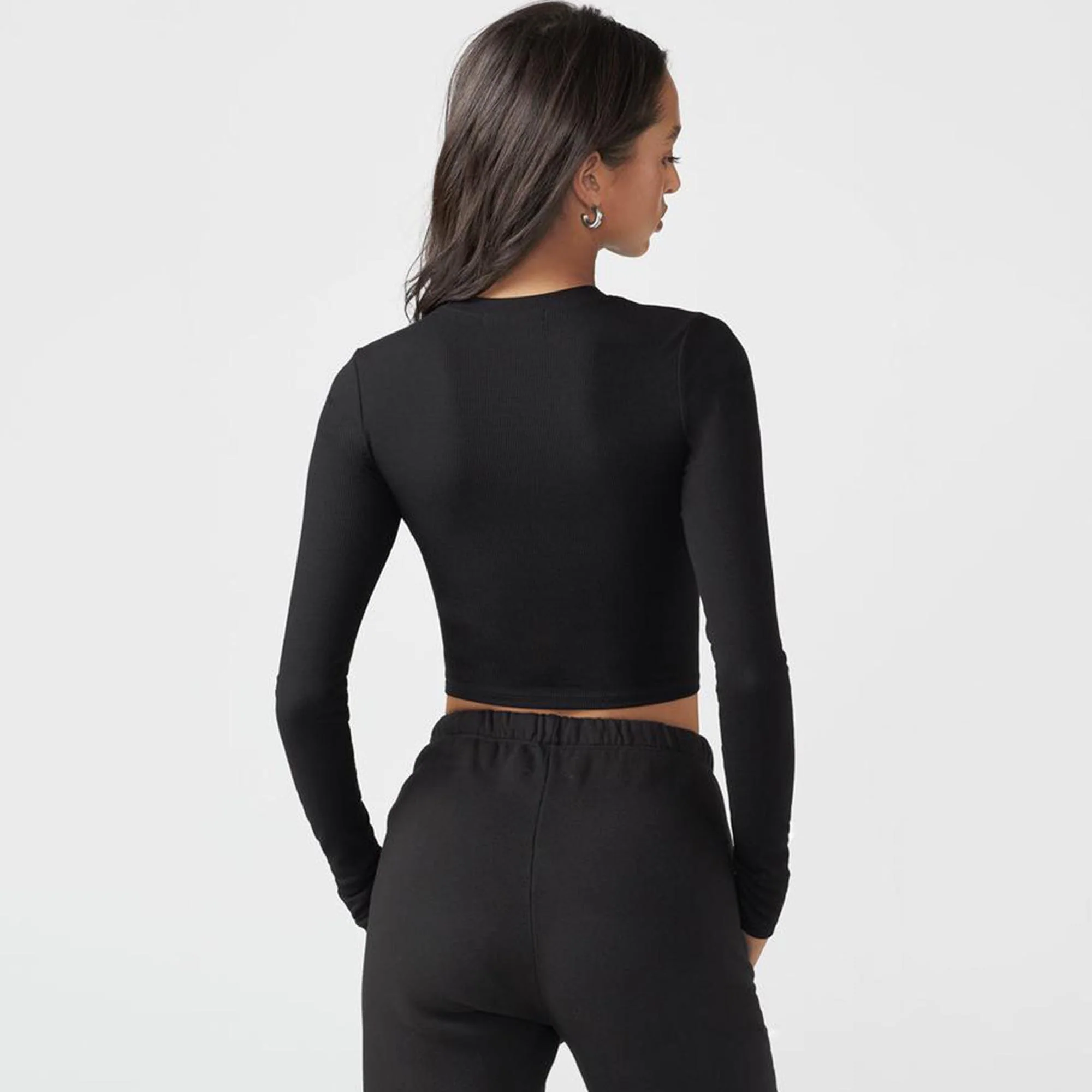Joah Brown Cropped Crew Long Sleeve - Image 2