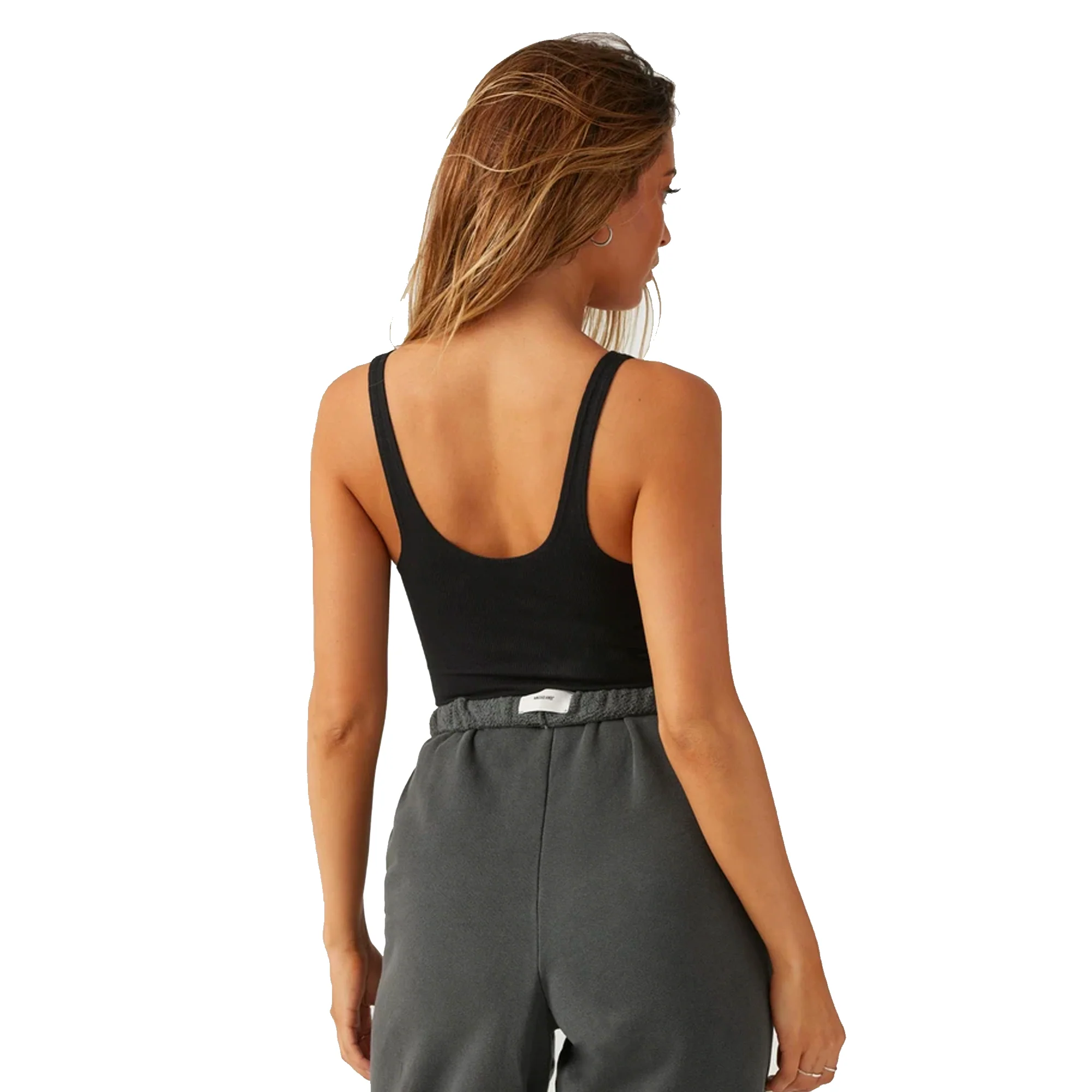 Joah Brown Womens Snap Crop Tank Black - Image 2