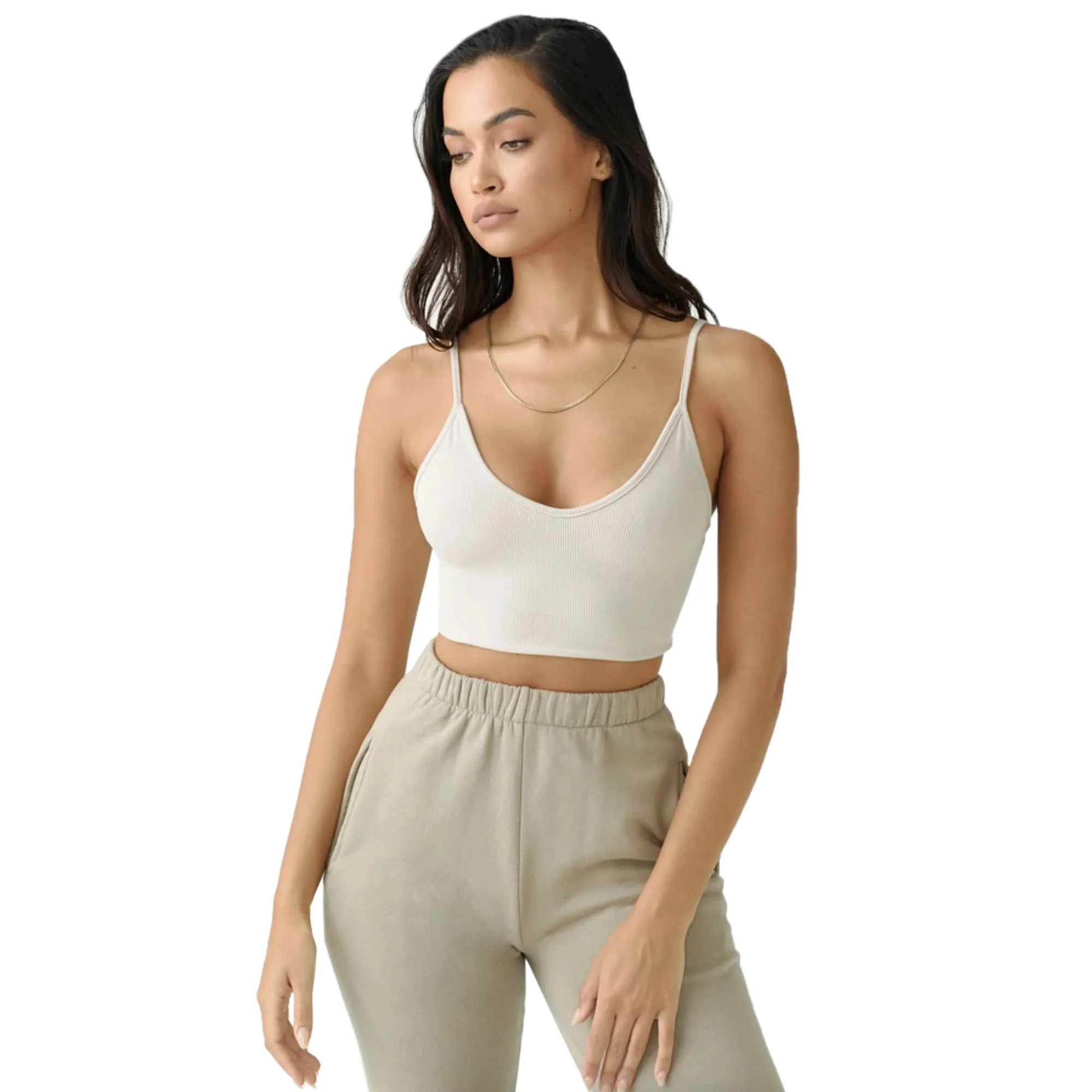 Joah Brown Strappy Crop Tank
