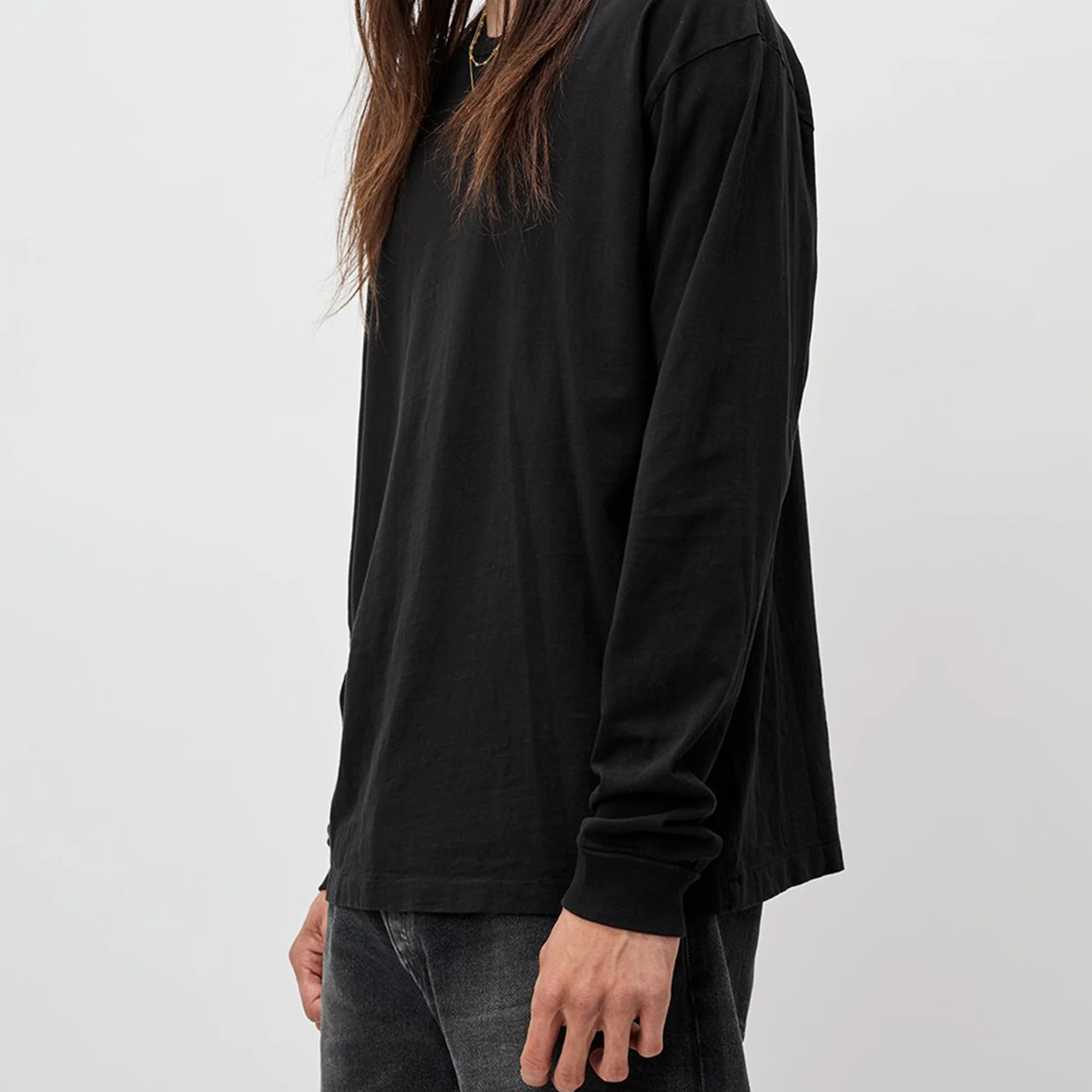 John Elliot Mens Long Sleeve University Tee 'Black' - Image 3
