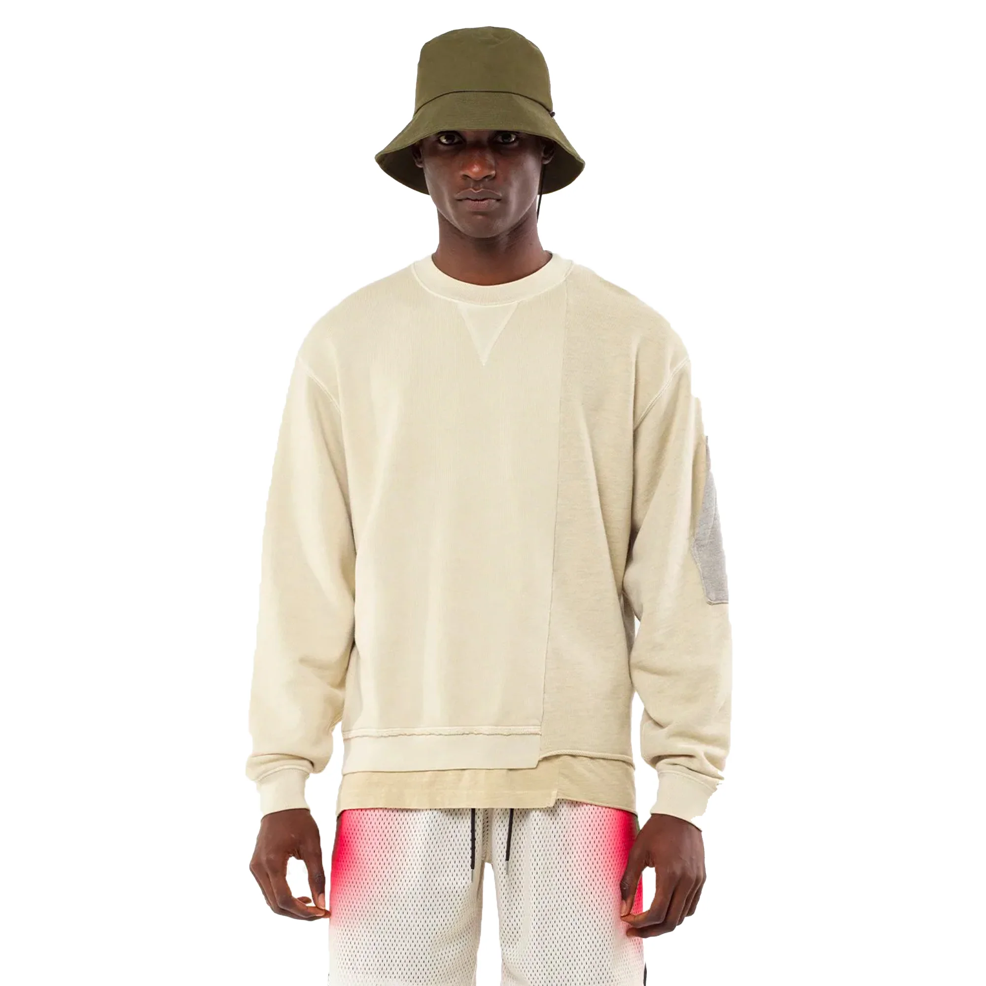John Elliot Mens Reconstructed Vintage Crew 'Washed Clay' - Image 2