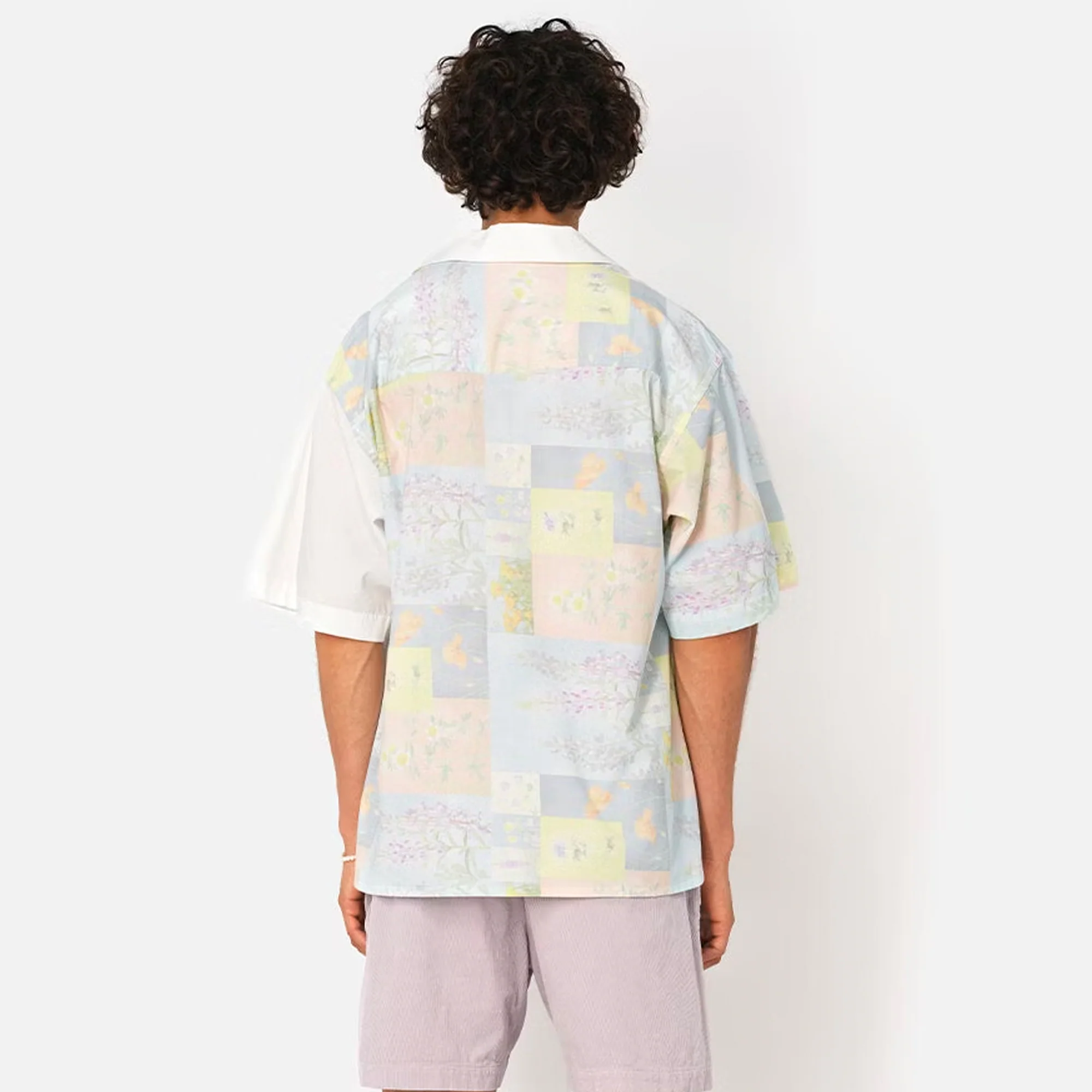John Elliott Mens Camp Shirt 'Super Bloom Grid' - Image 3