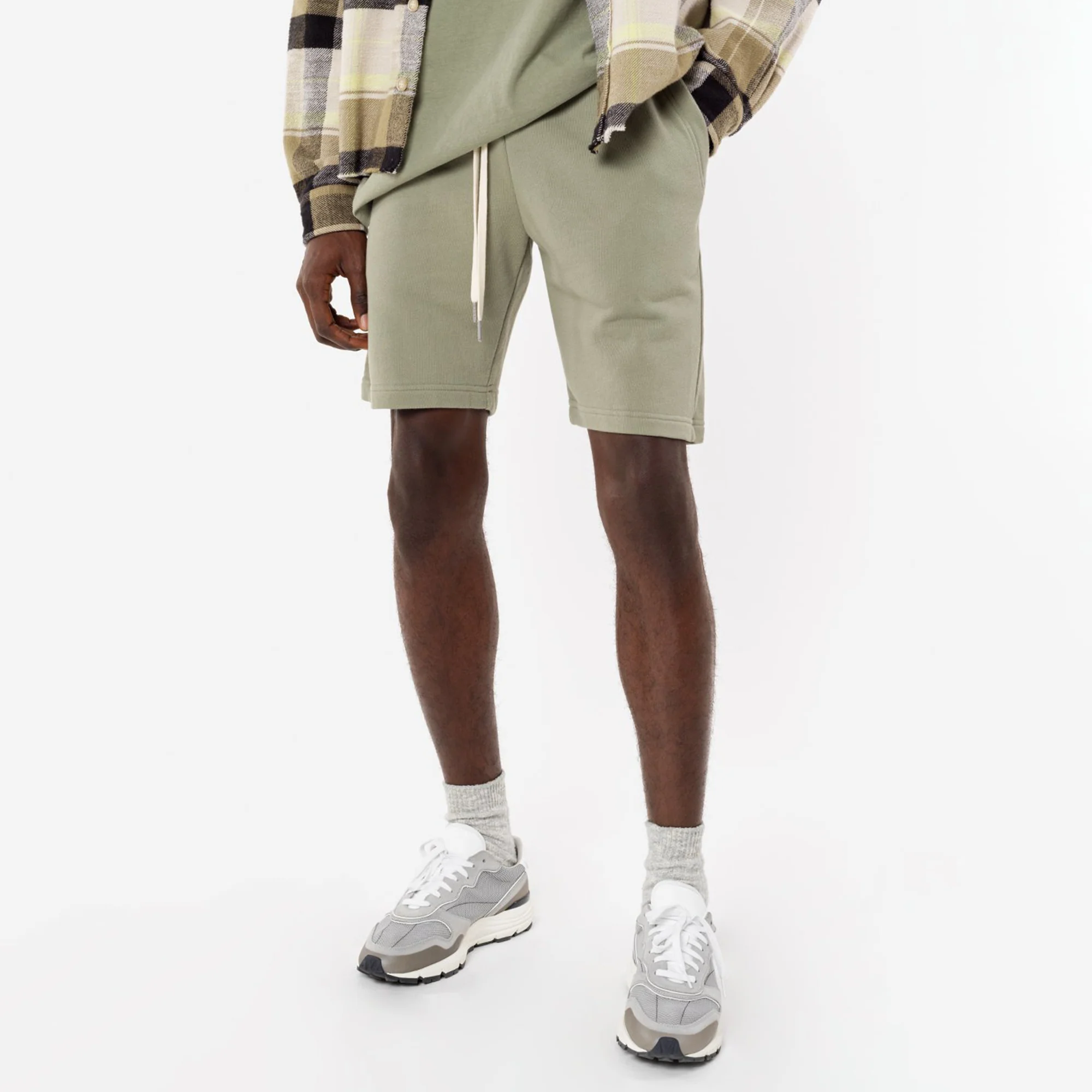 John Elliott Mens Crimson Shorts 'Green' - Image 2