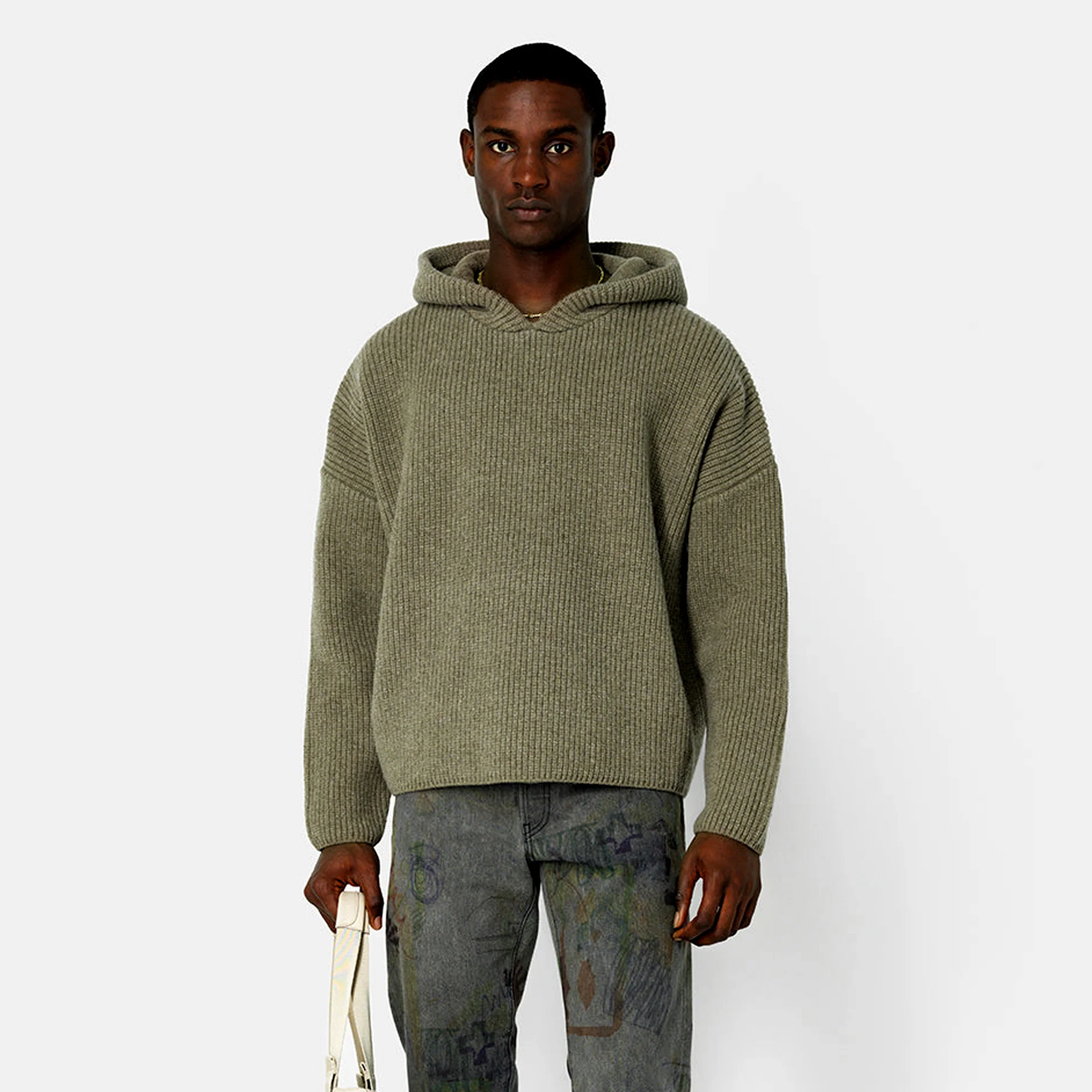 John Elliott Mens Dakota Knit Poncho - Image 2