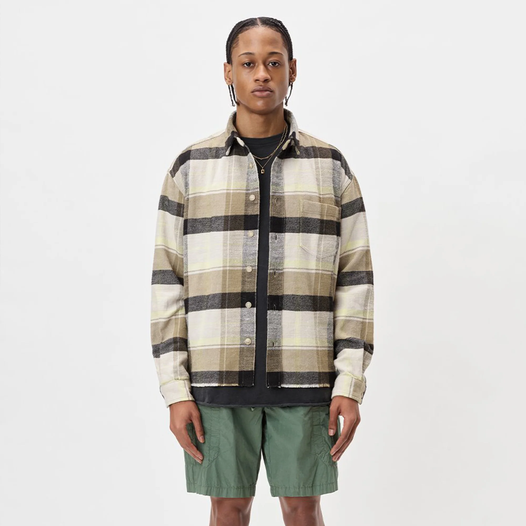 John Elliott Mens Hemi Oversized Shirt 'Cyclone Check' - Image 2