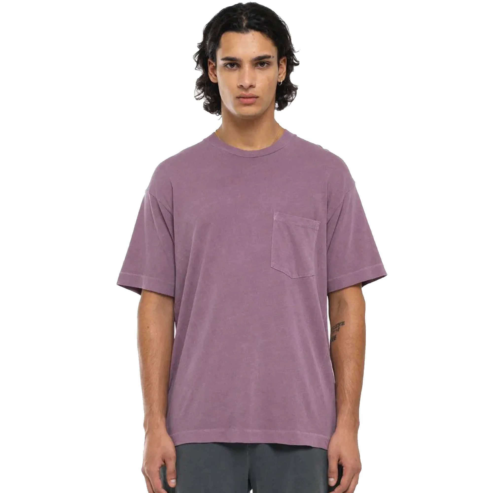 John Elliott Mens Interval Tee 'Washed Bordeaux' - Image 2