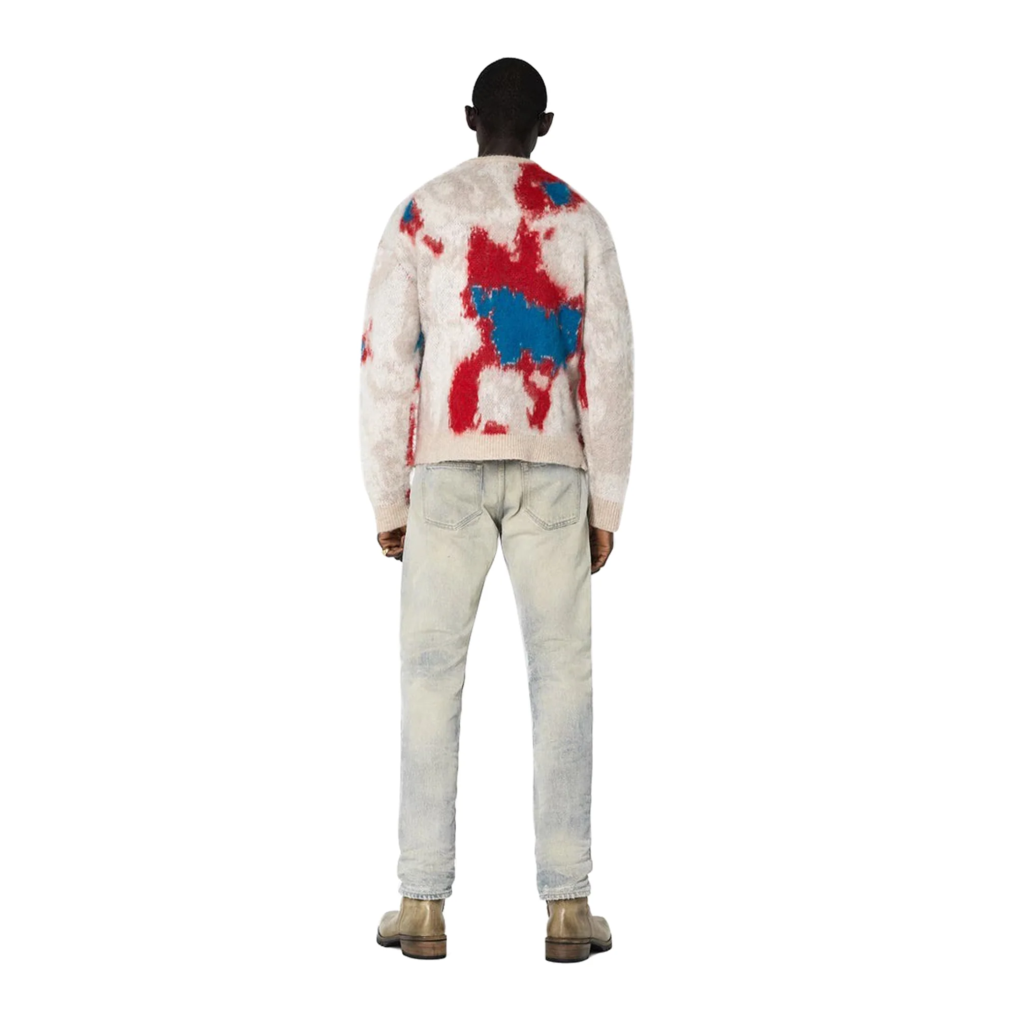 John Elliott Mens Mohair Jacquard Crew - Image 3