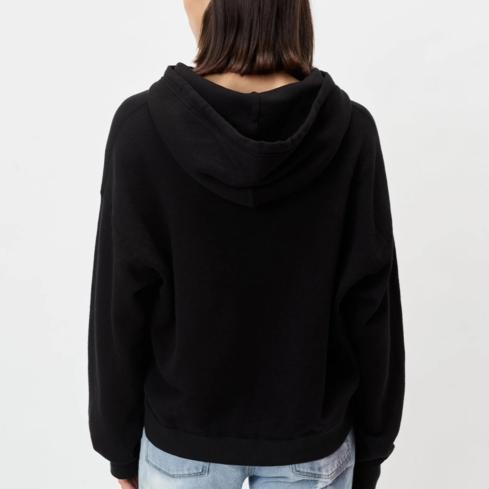 John Elliot Womens Vintage 'Black' Fleece Hoodie - Image 3