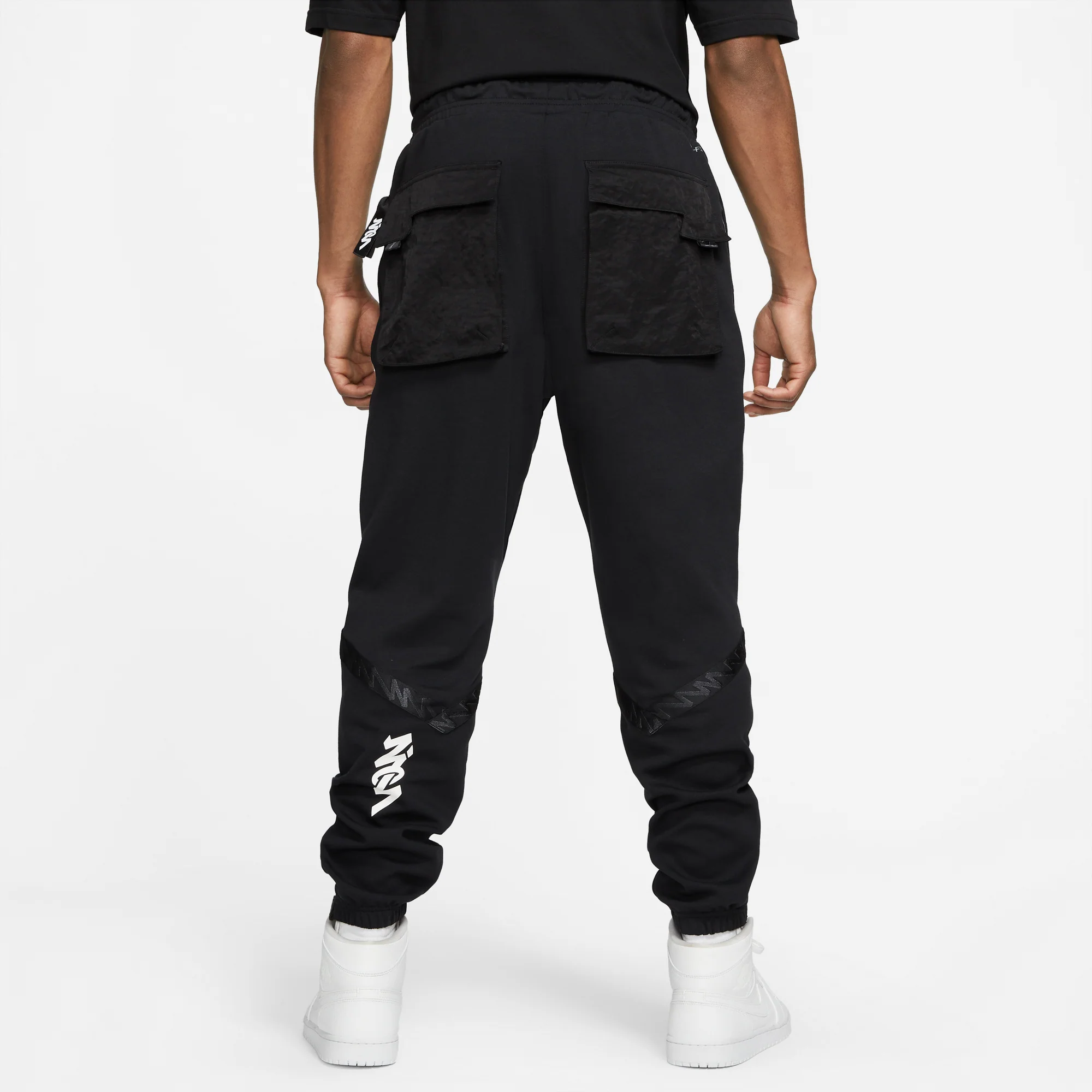 Jordan Mens Dri-Fit Zion Fleece Pants Black - Image 2