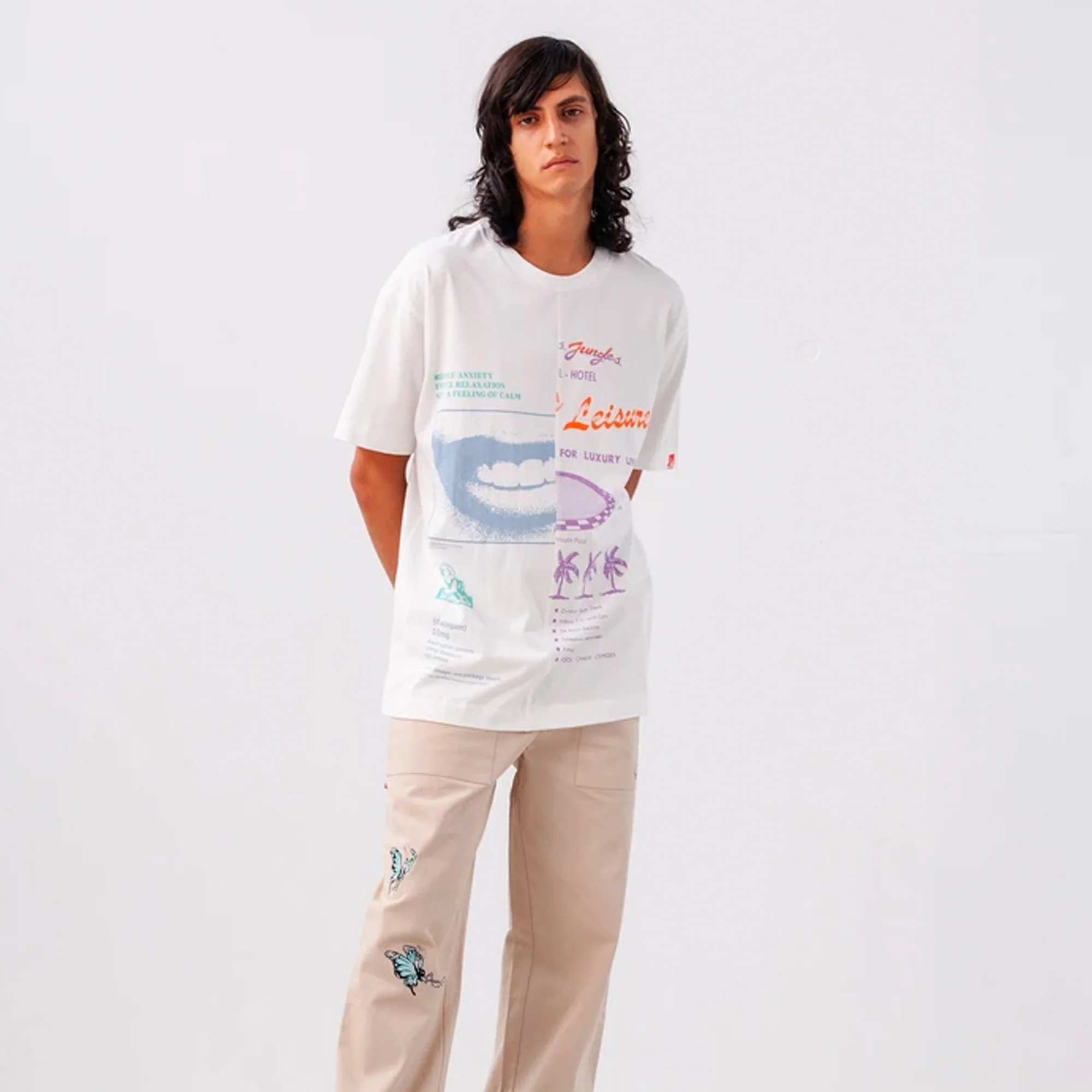 Jungles Endless Leisure Split Tee 'White' - Image 4