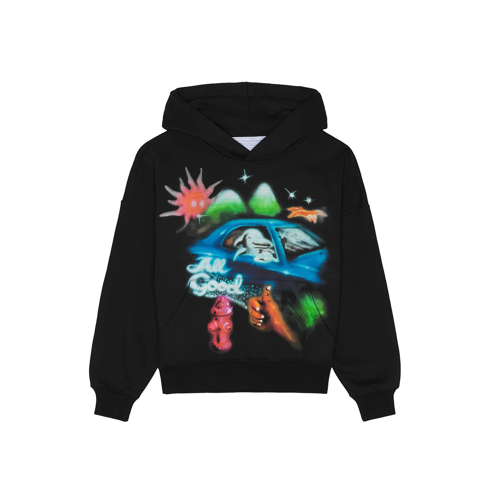 Jungles Mens All Good Airbrush Hoodie