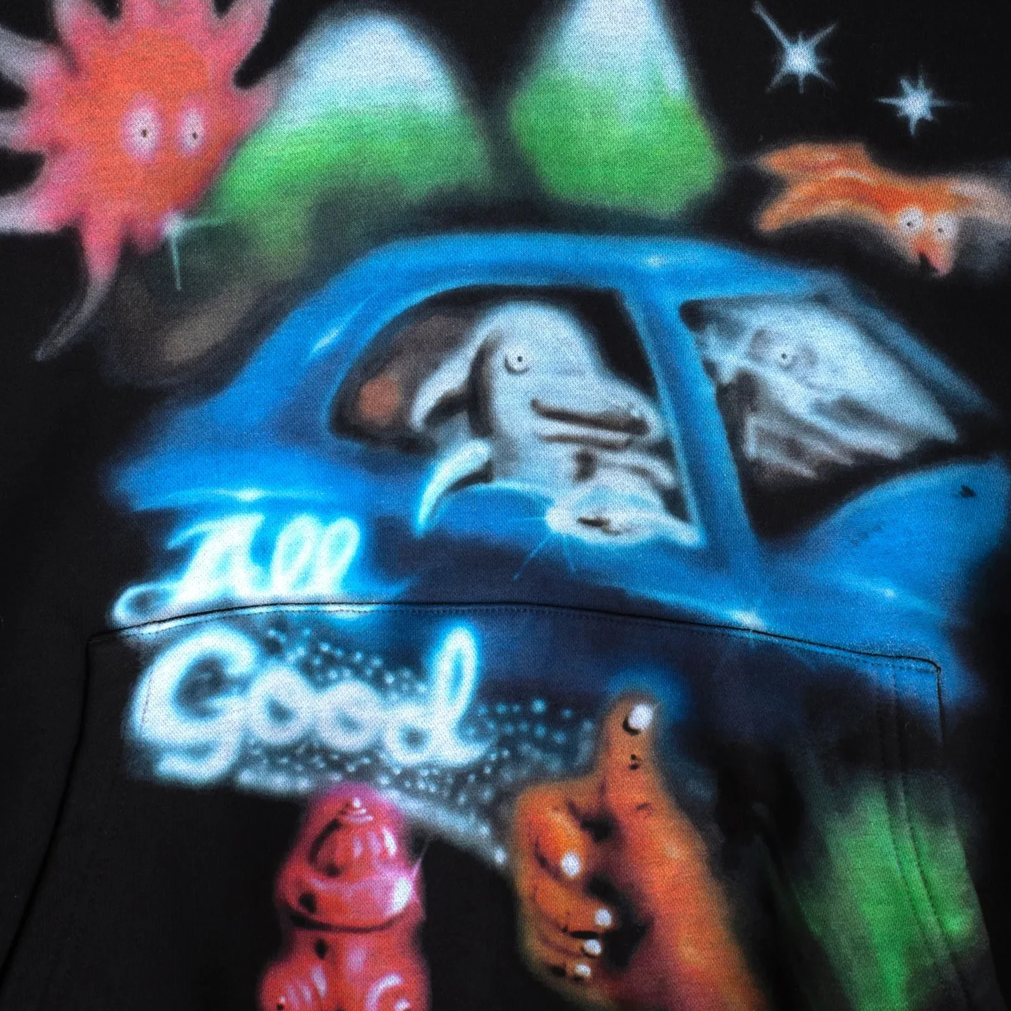 Jungles Mens All Good Airbrush Hoodie - Image 2