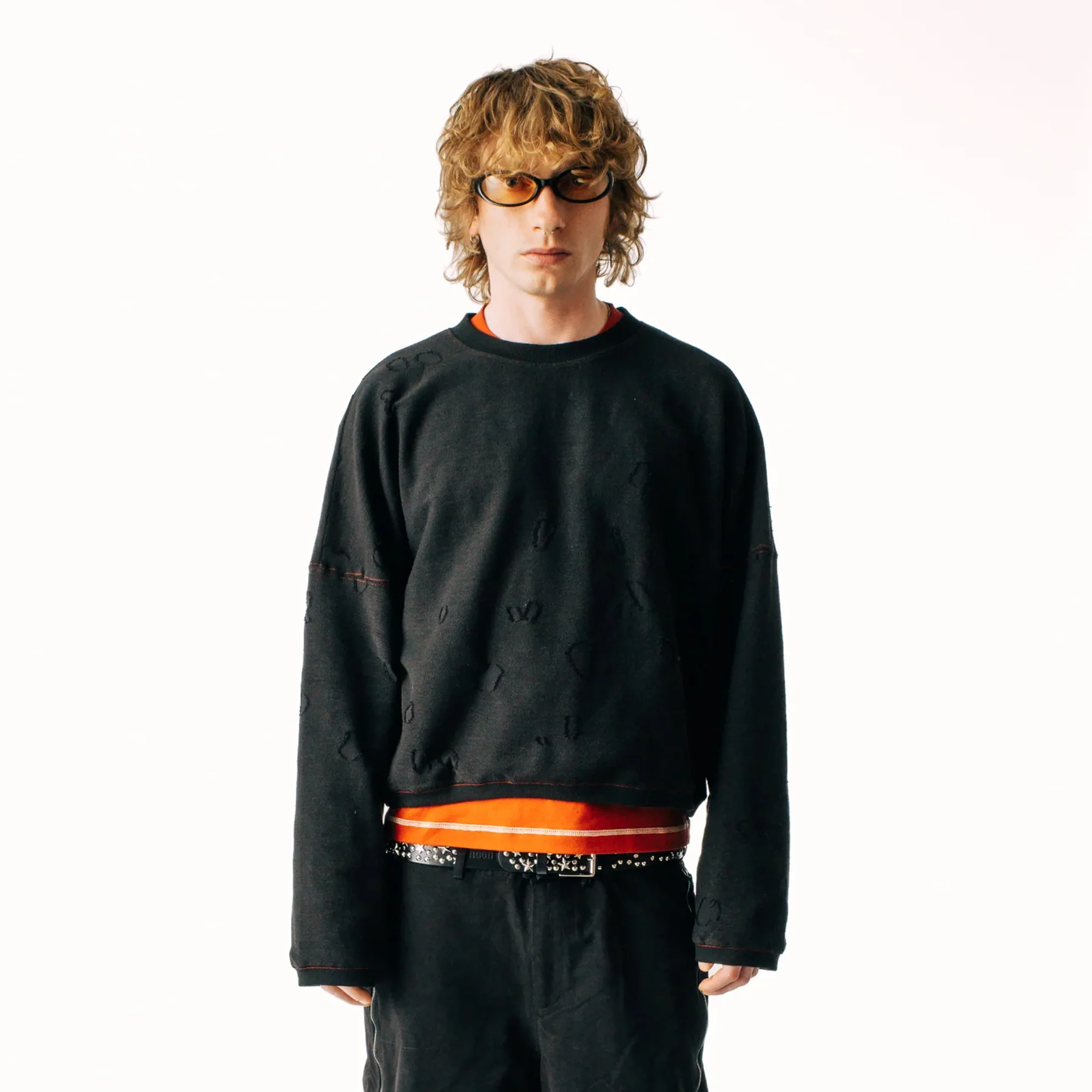 Jungles Mens Distressed Crewneck Sweatshirt - Image 2