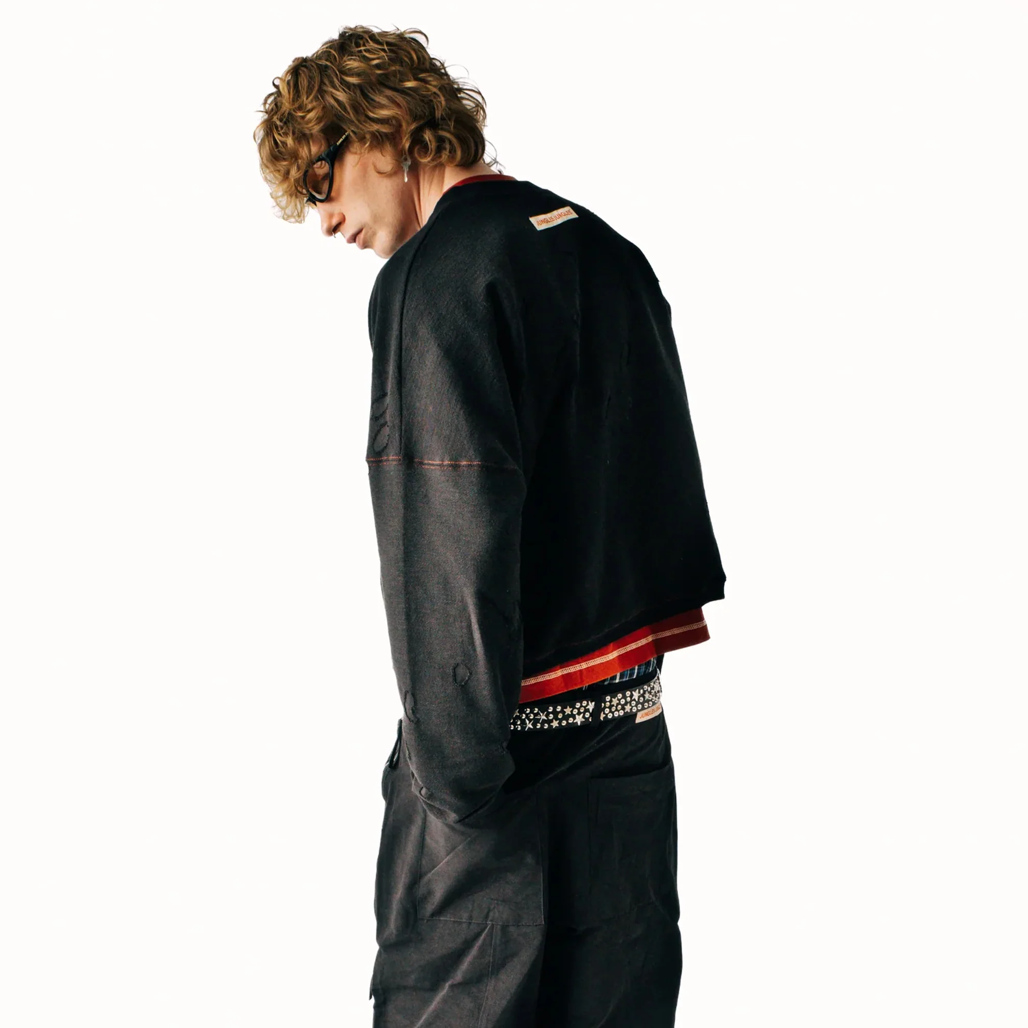 Jungles Mens Distressed Crewneck Sweatshirt - Image 3