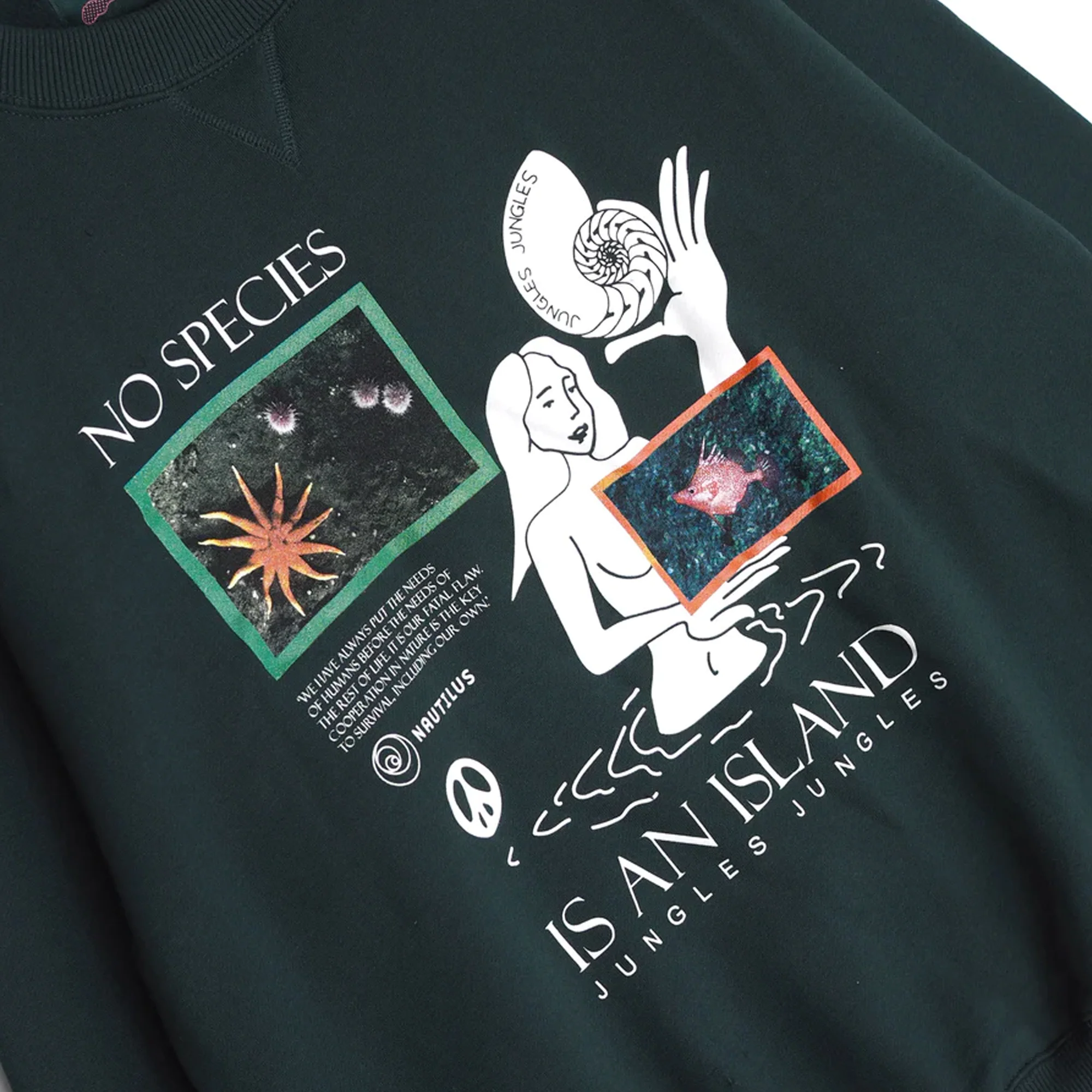 Jungles Mens No Species Is An Island Crewneck - Image 2