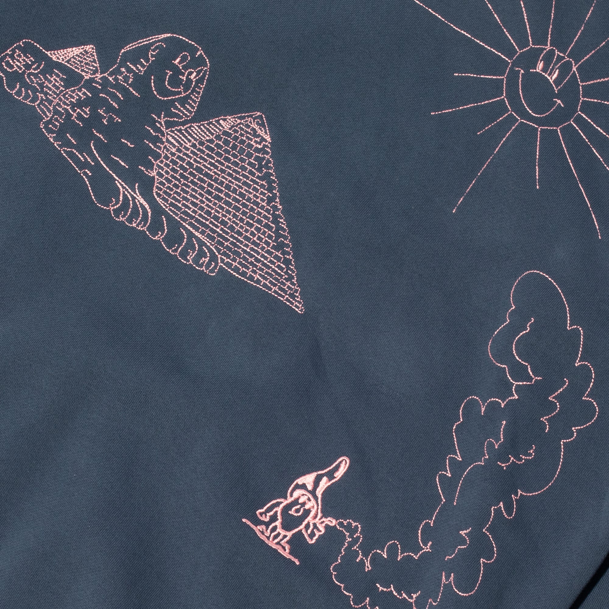 Jungles Mens Paradise Plateau Hoodie 'Navy' - Image 3