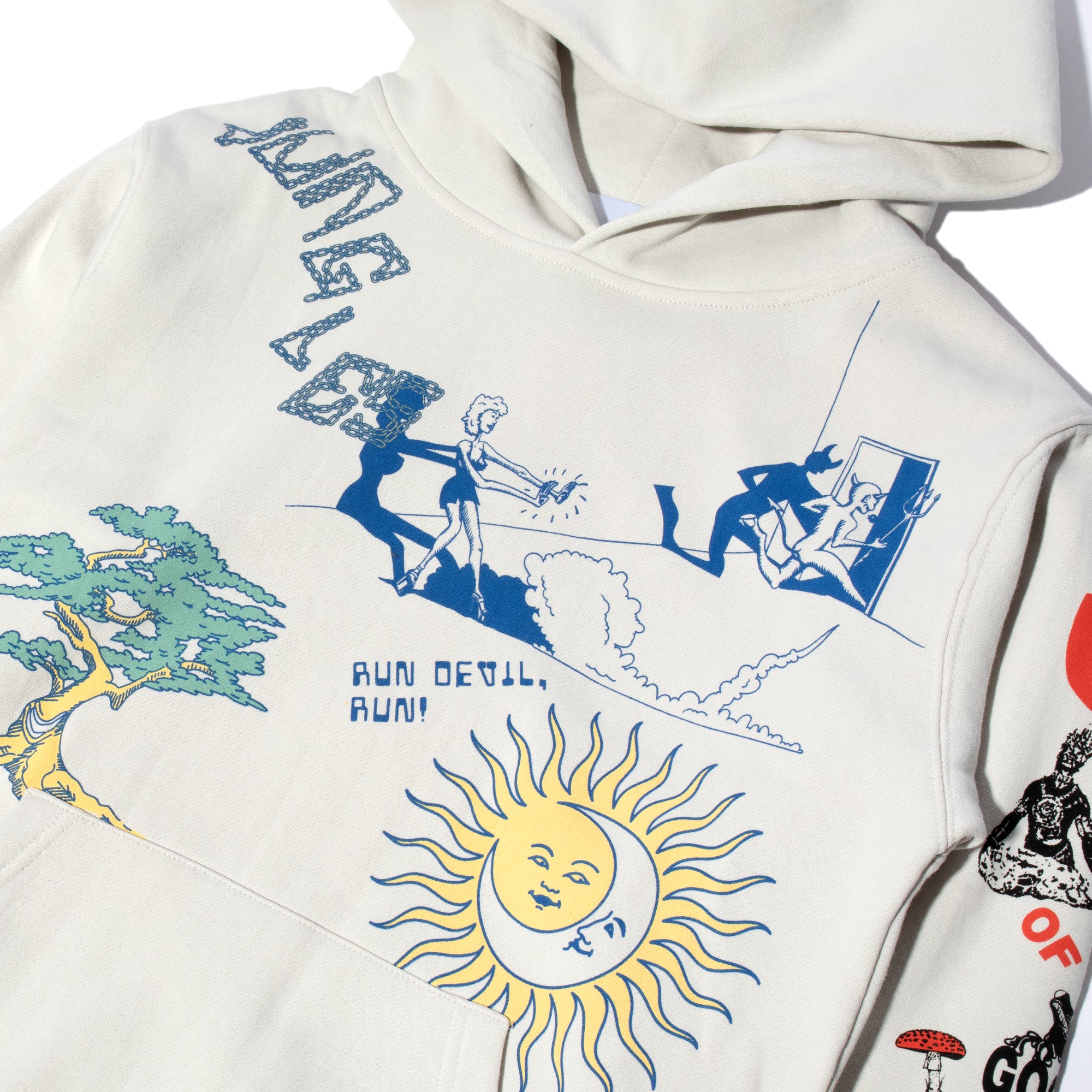 Jungles Mens Run Devil Run Hoodie 'Grey' - Image 3