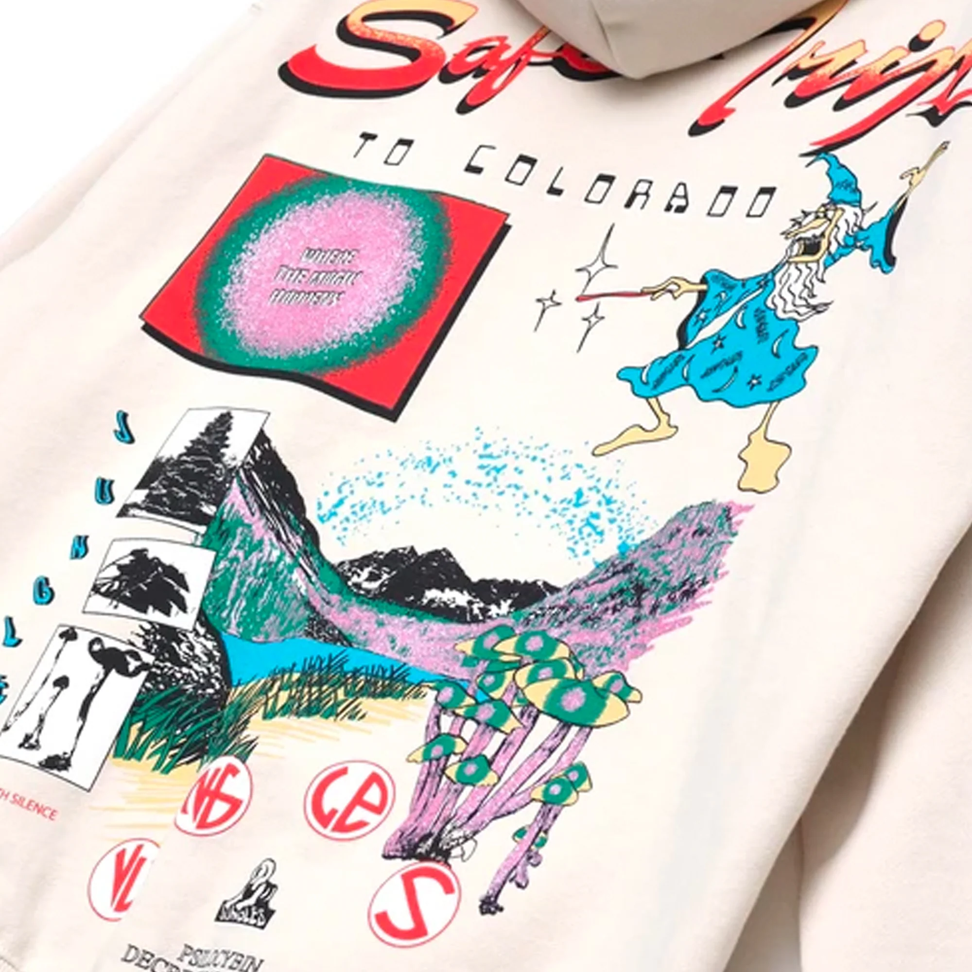 Jungles Mens Safe Trip Hoodie 'Cream' - Image 3