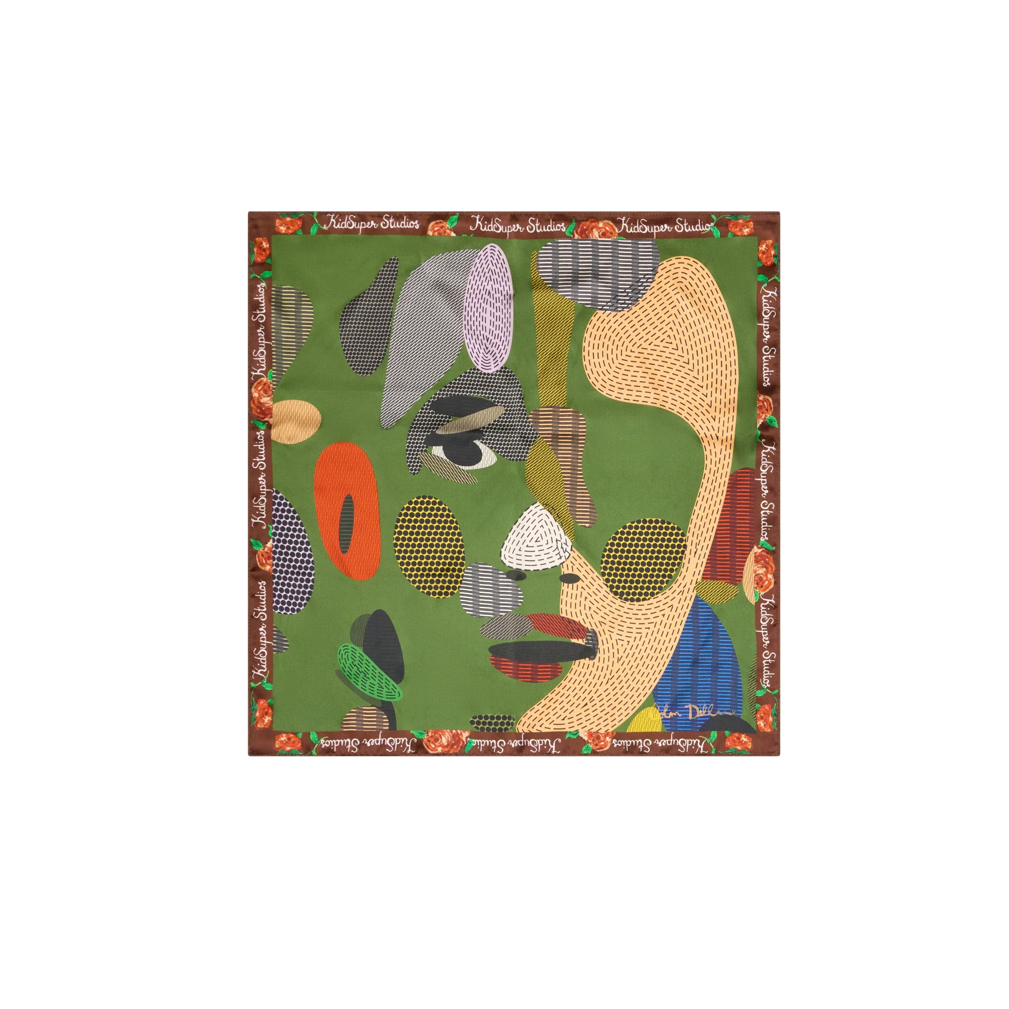 KidSuper Face Dots Silk Scarf