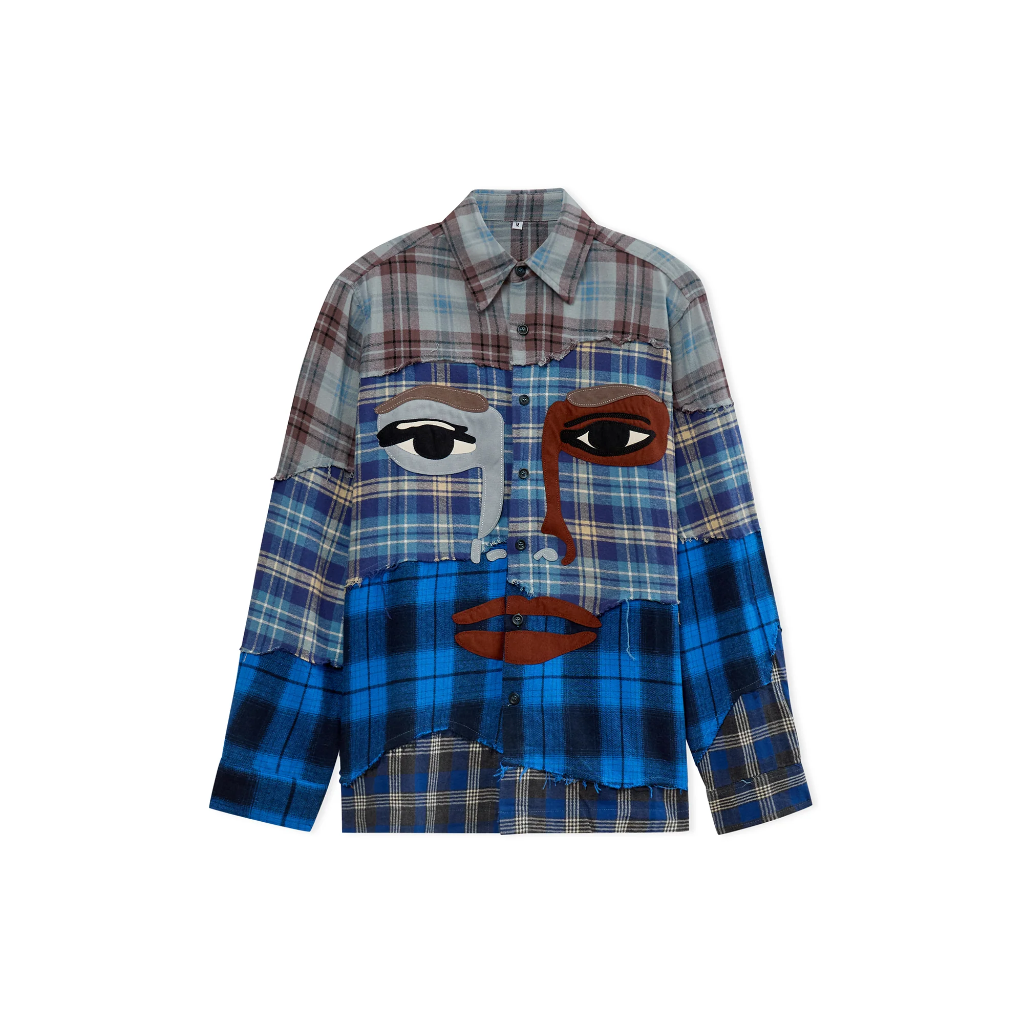 KidSuper Mens Face Patchworked Flannel