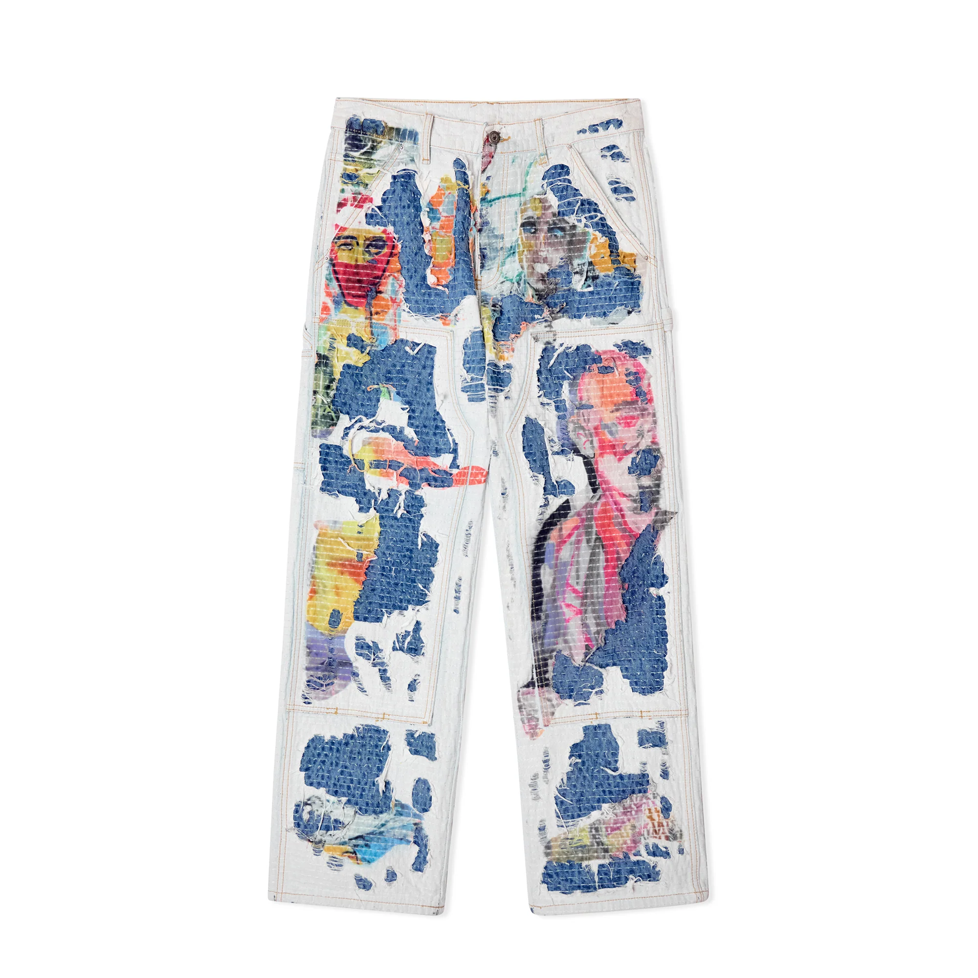 Kidsuper Mens Boro Stitched Double Knee Pant