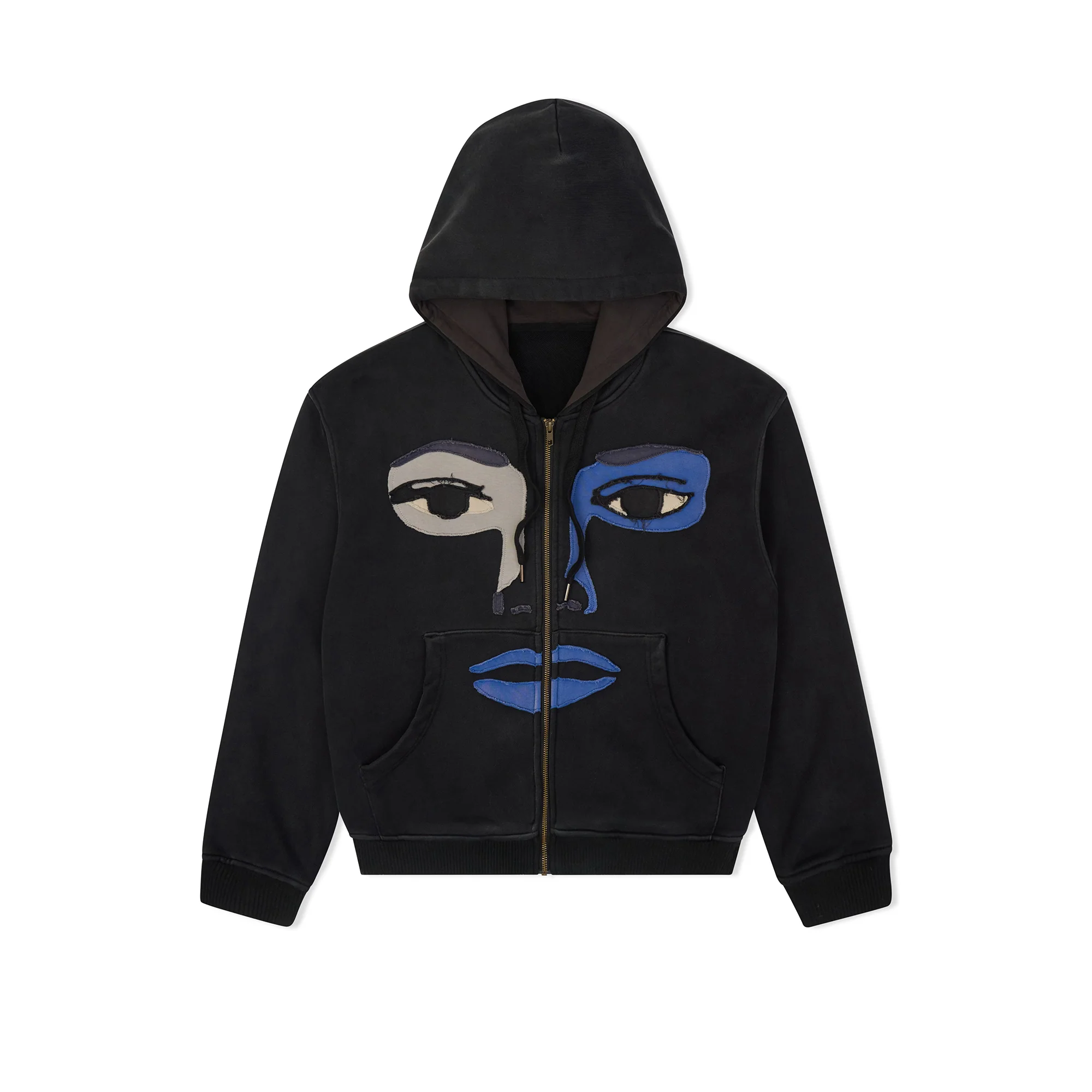 KidSuper Mens Patchwork Face Heavyweight Zip-Up Hoodie
