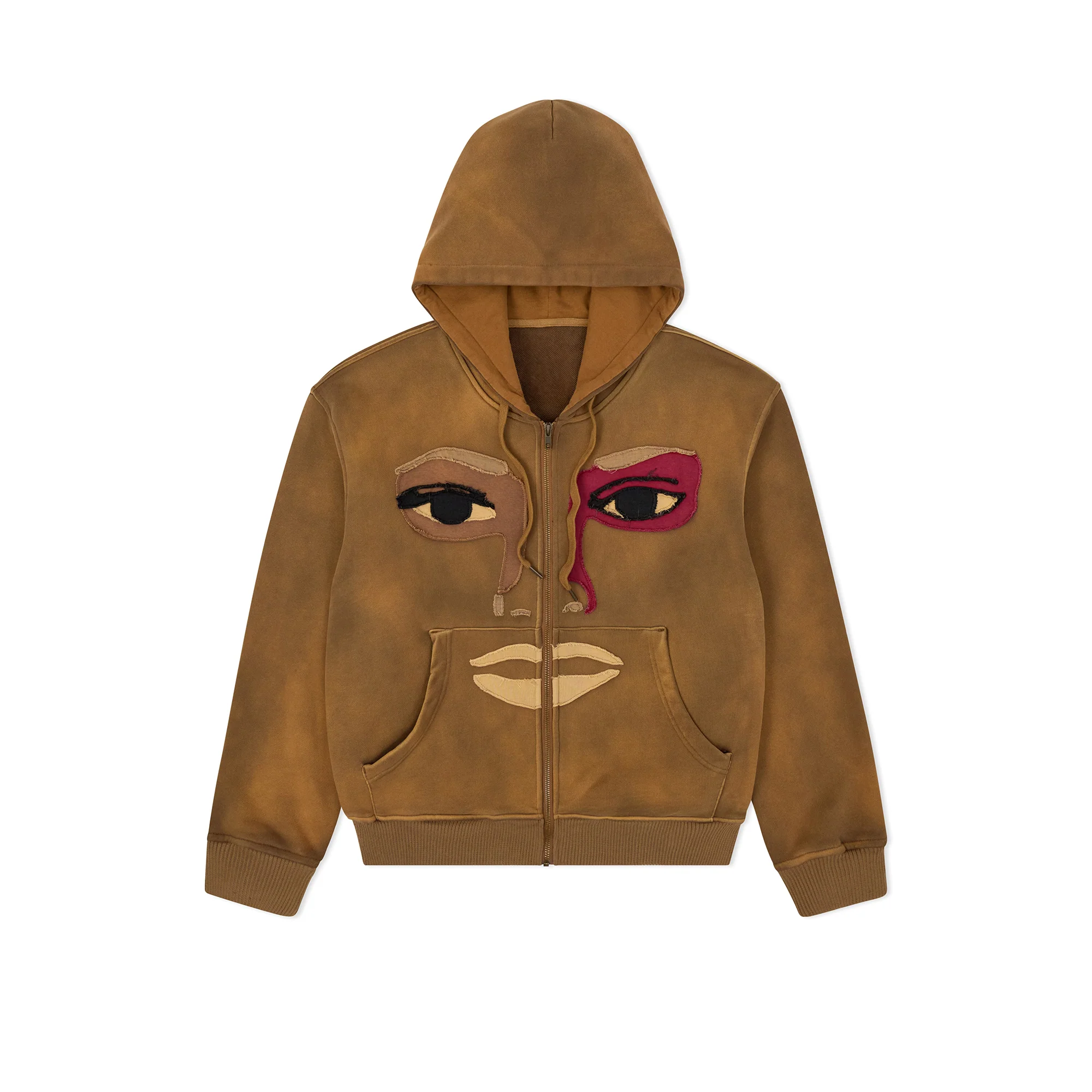 KidSuper Mens Patchwork Face Heavyweight Zip-Up Hoodie