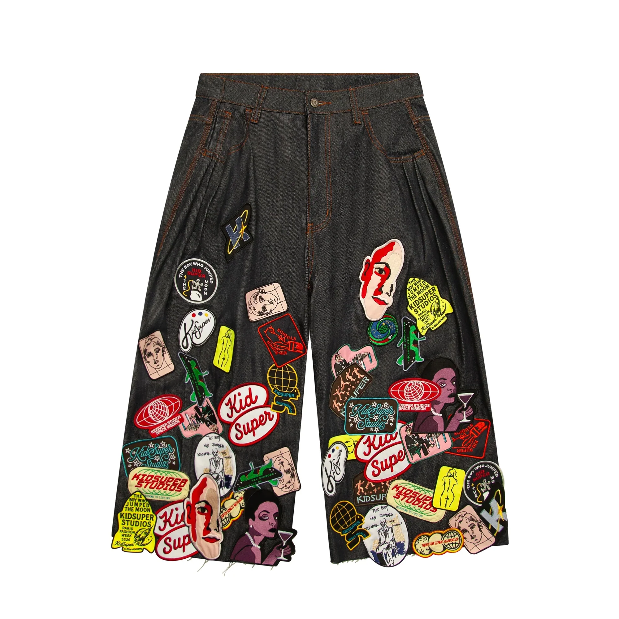 KidSuper Mens Super Long Patches Shorts