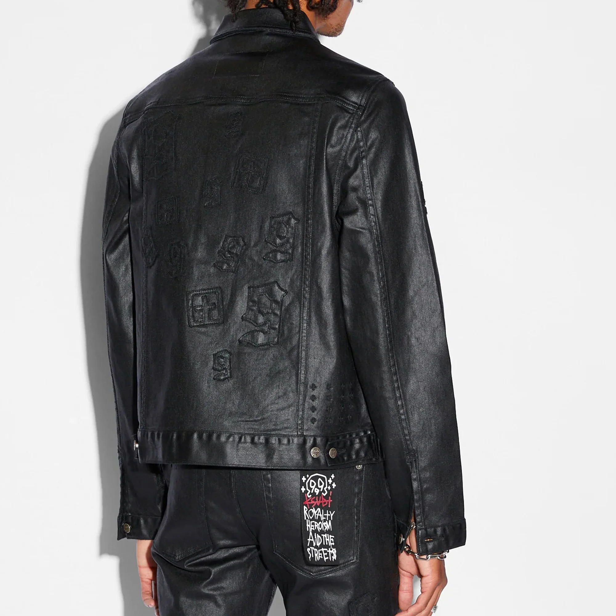 Ksubi Mens Classic 999 Black Wax Jacket - Image 3