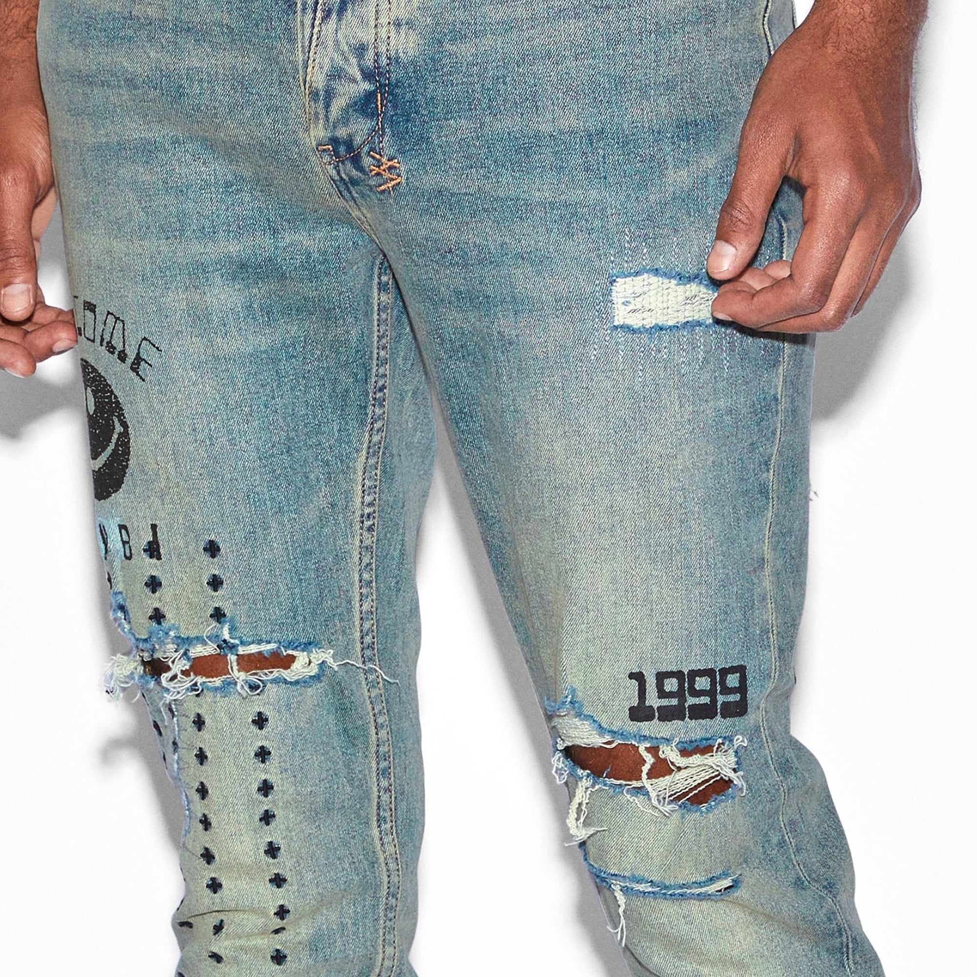 Ksubi Mens Van Winkle Throw Bak Trash Jeans - Image 4