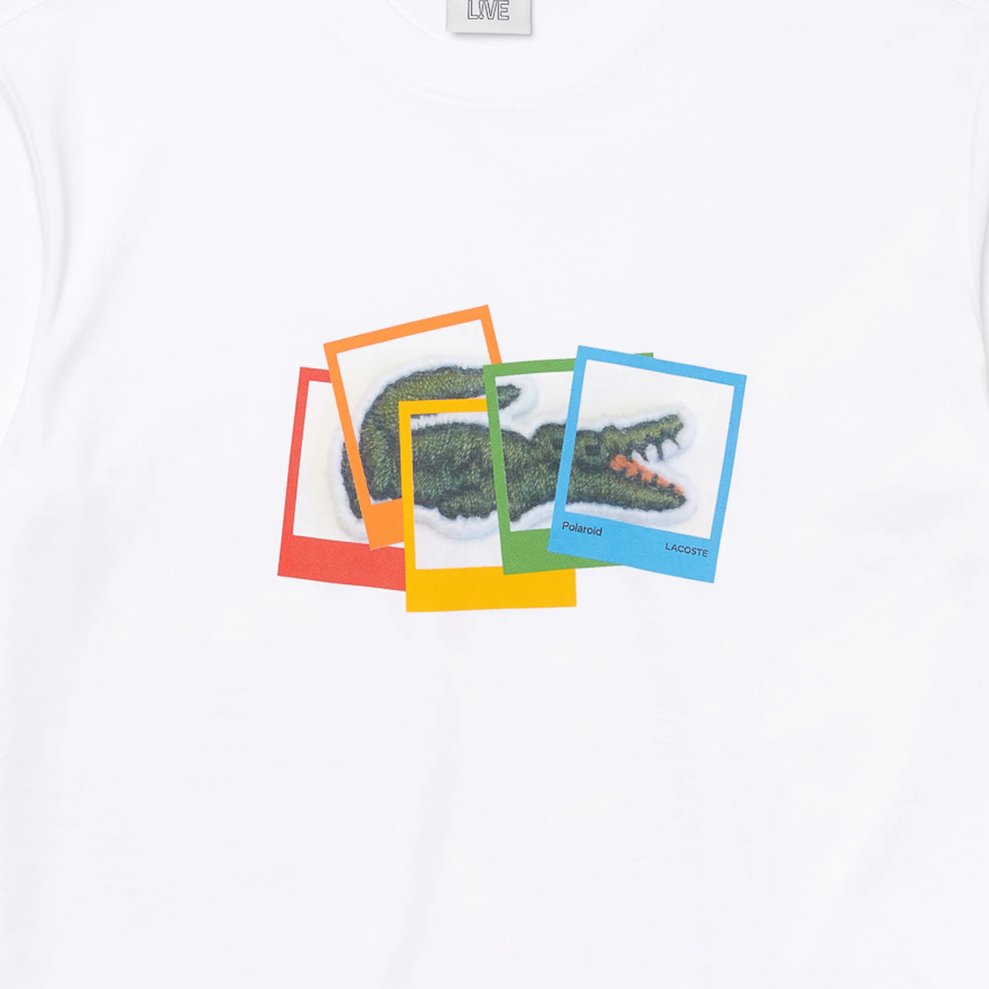 Lacoste x Polaroid Mens 'White' T-Shirt - Image 2