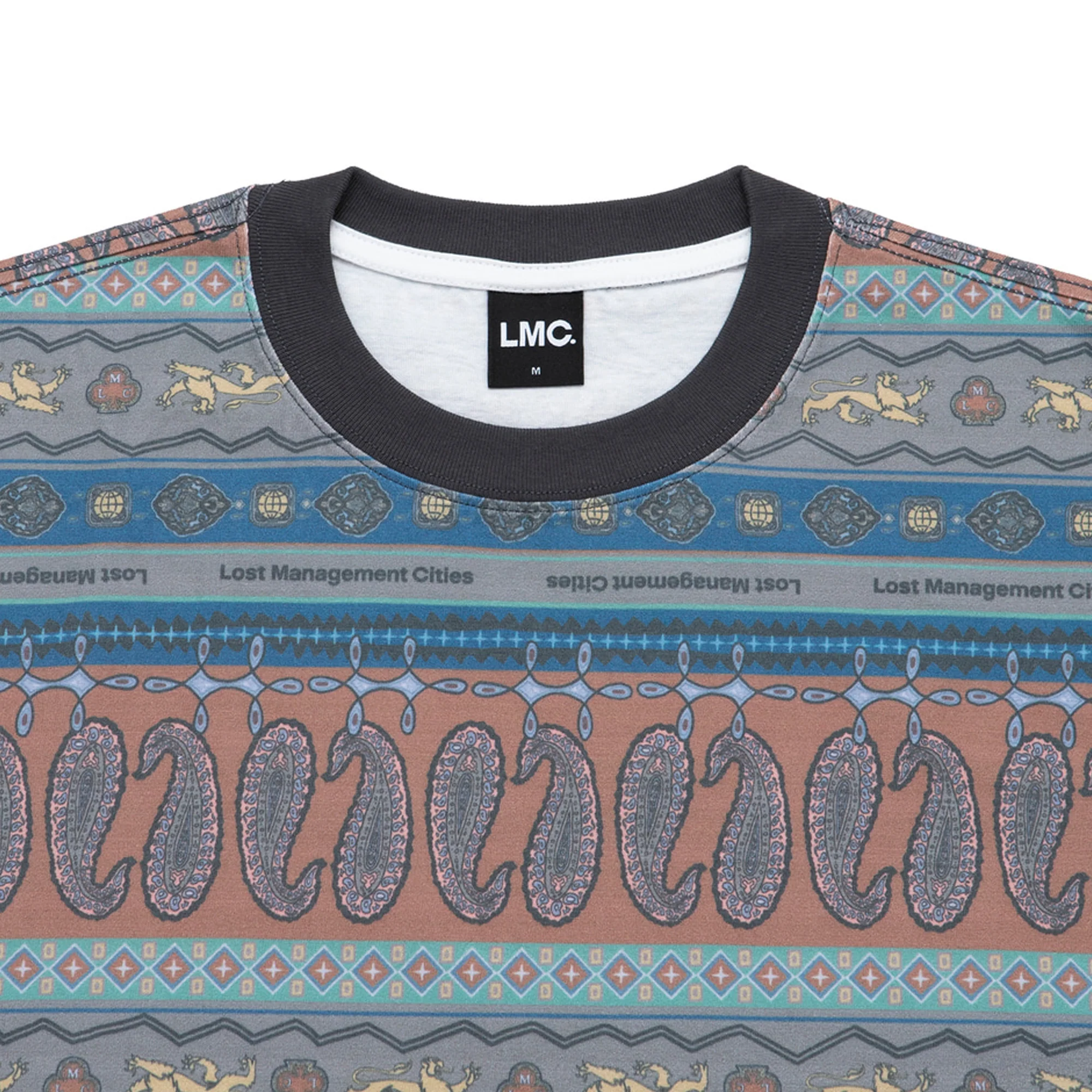 LMC Ethnic Paisley Stripe Tee 'Multi' - Image 3