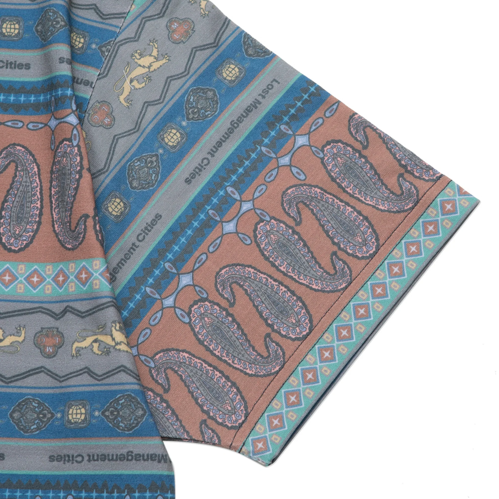 LMC Ethnic Paisley Stripe Tee 'Multi' - Image 4