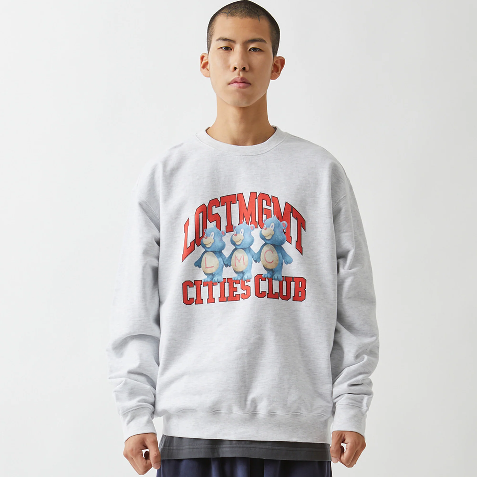 LMC Mens Bear Athletic Sweatshirt 'Light Heather Grey' - Image 3