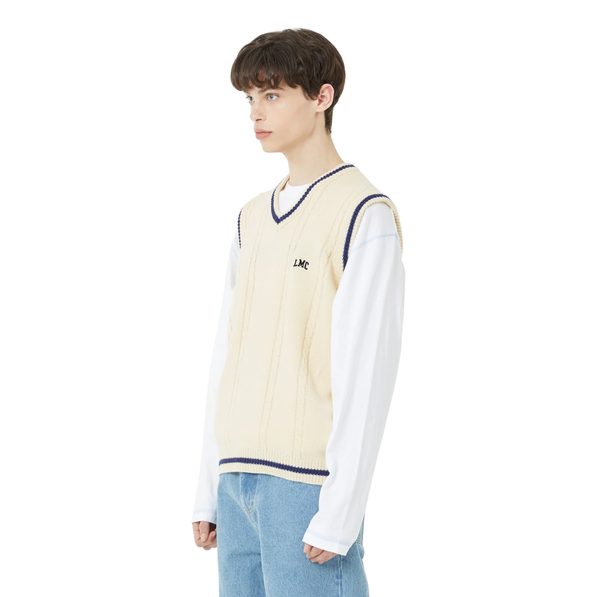 LMC Mens Cable Arch Knit Vest - Image 2