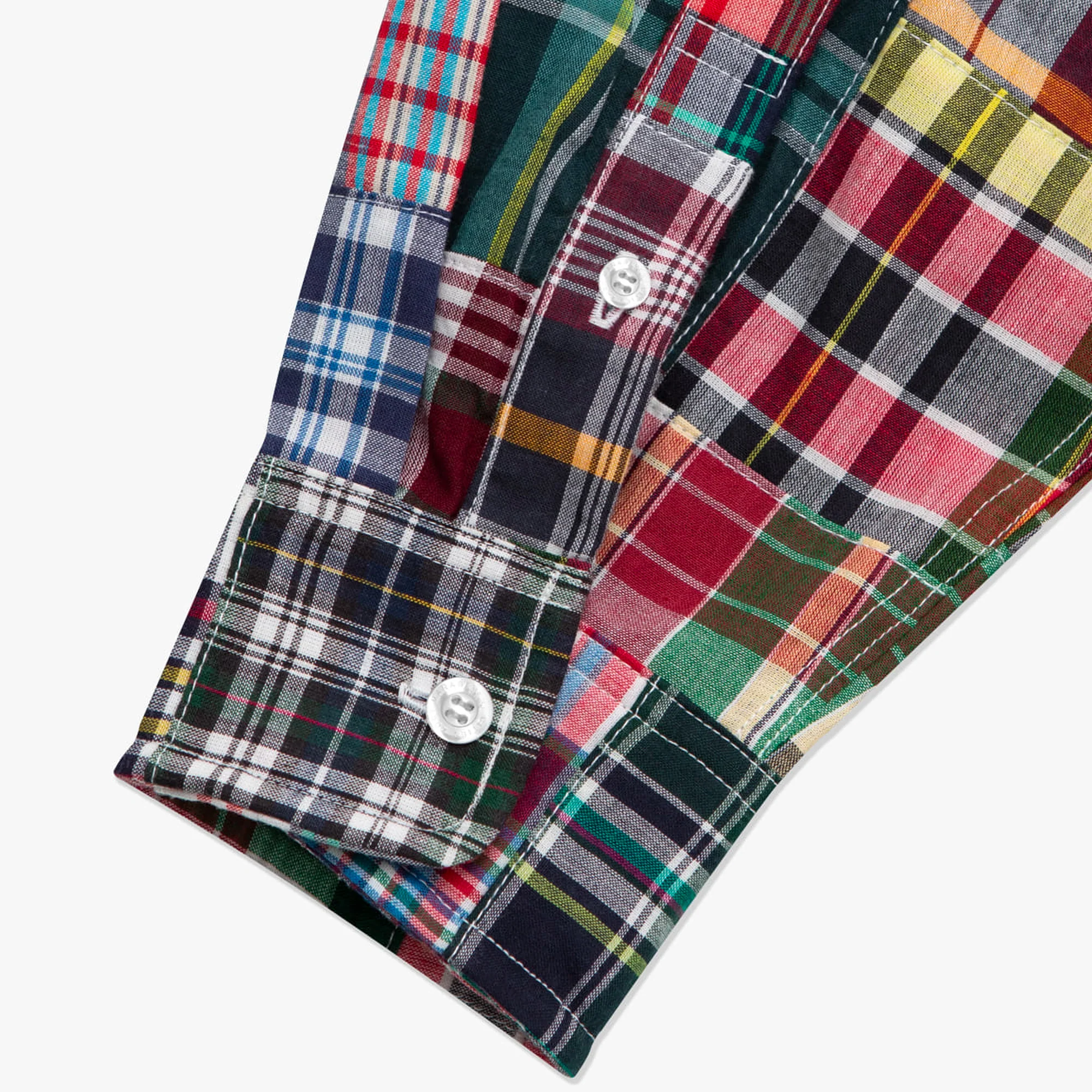 Lost Management Cities Mens Madras Patchwork Shirt - Image 4