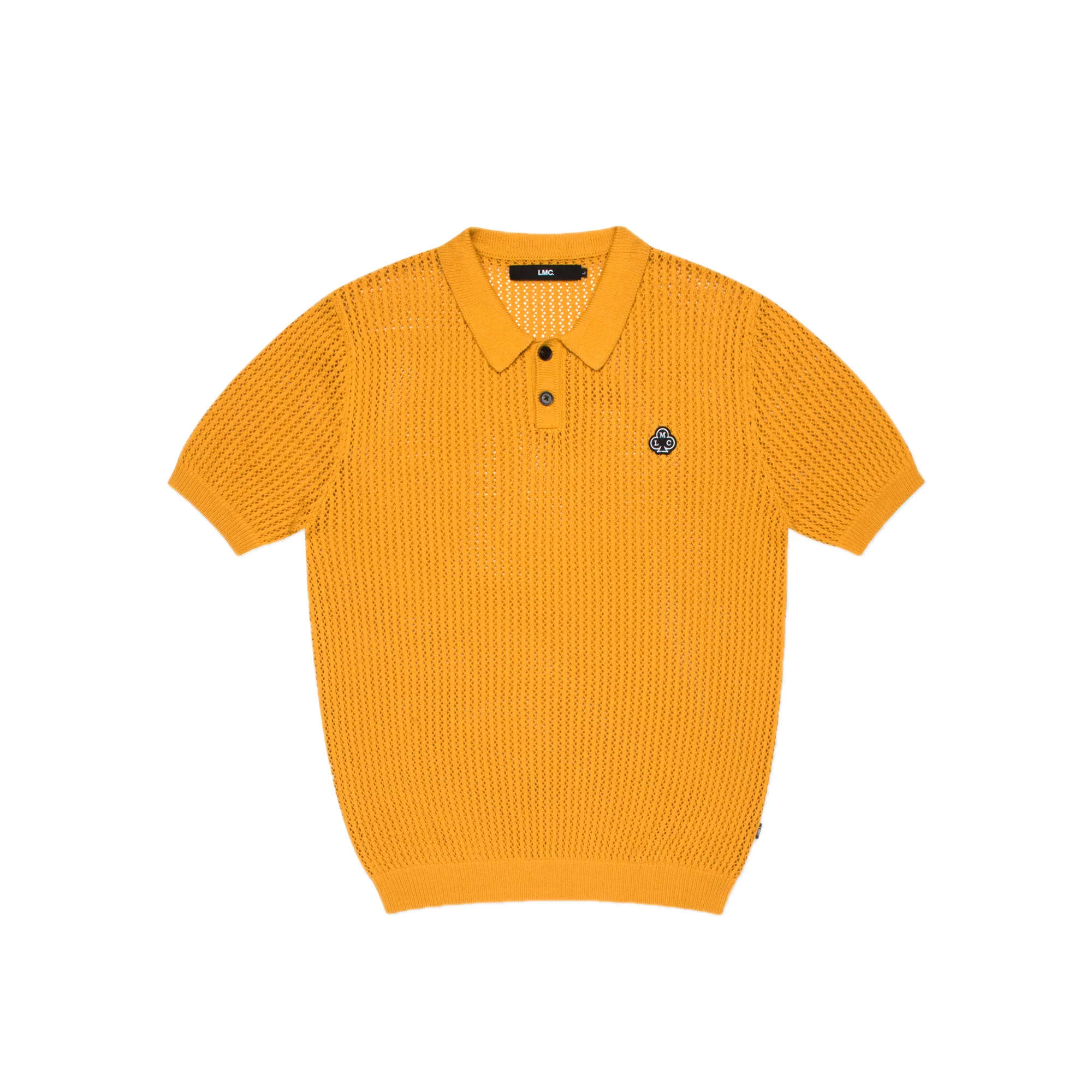 LMC Mens Mesh Knit Polo Shirt