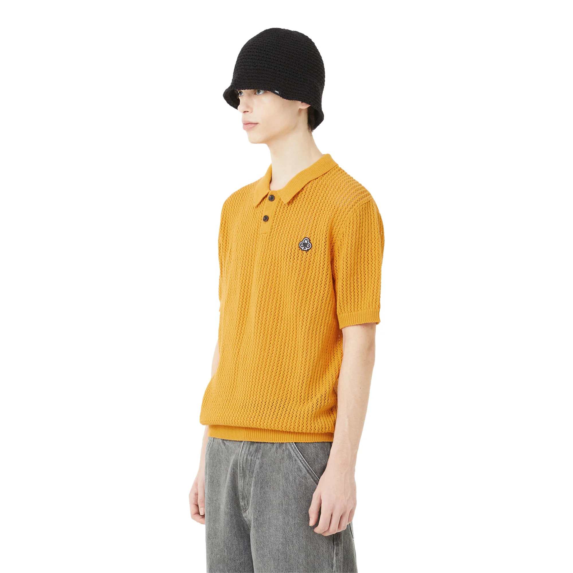 LMC Mens Mesh Knit Polo Shirt - Image 2